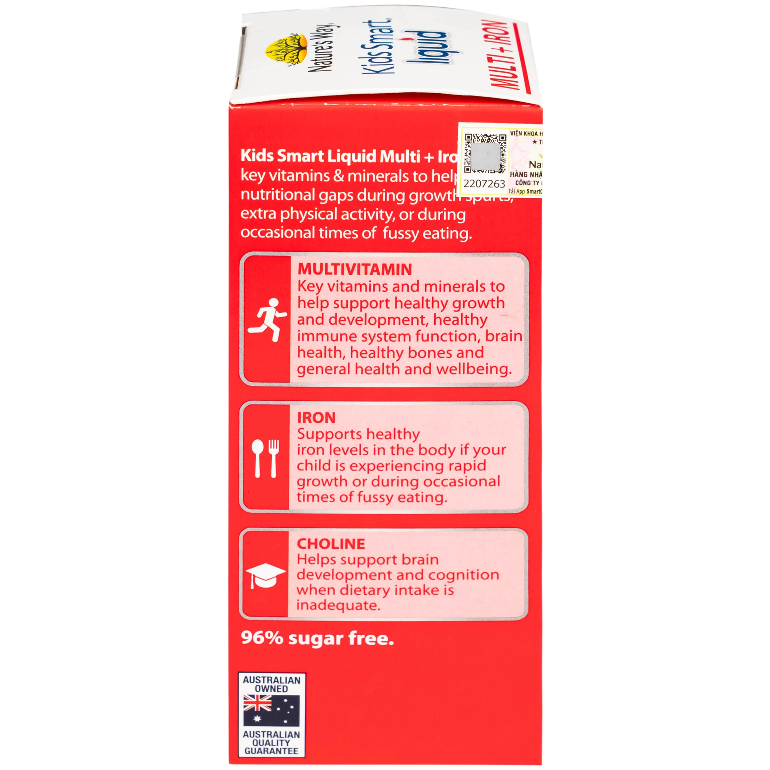 Siro hỗ trợ tăng sức đề kháng Kids Smart Liquid Multi + Iron Nature's Way (200ml)