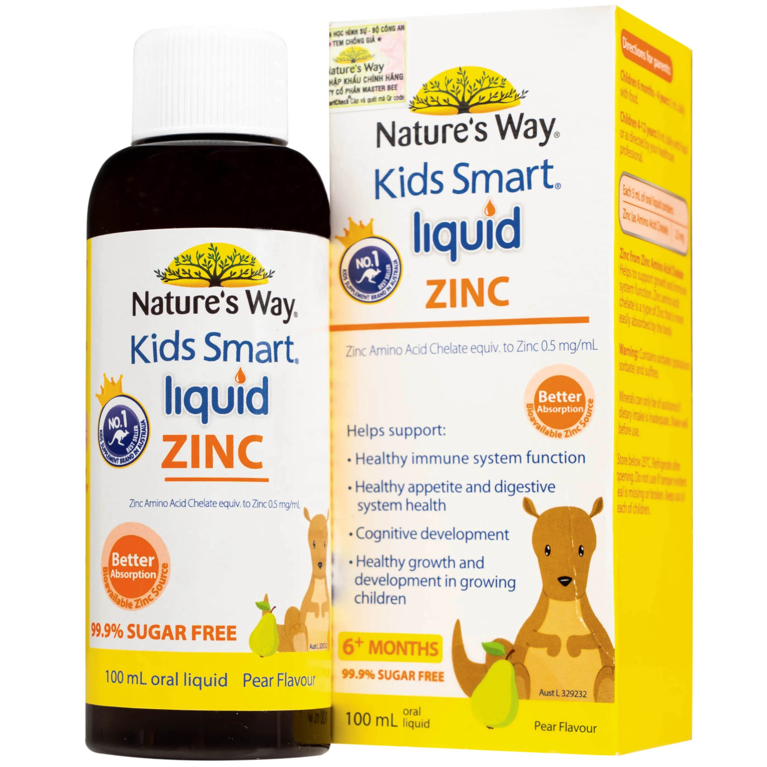 Siro hỗ trợ kích thích thèm ăn Kids Smart Liquid Zinc Nature's Way (100ml)