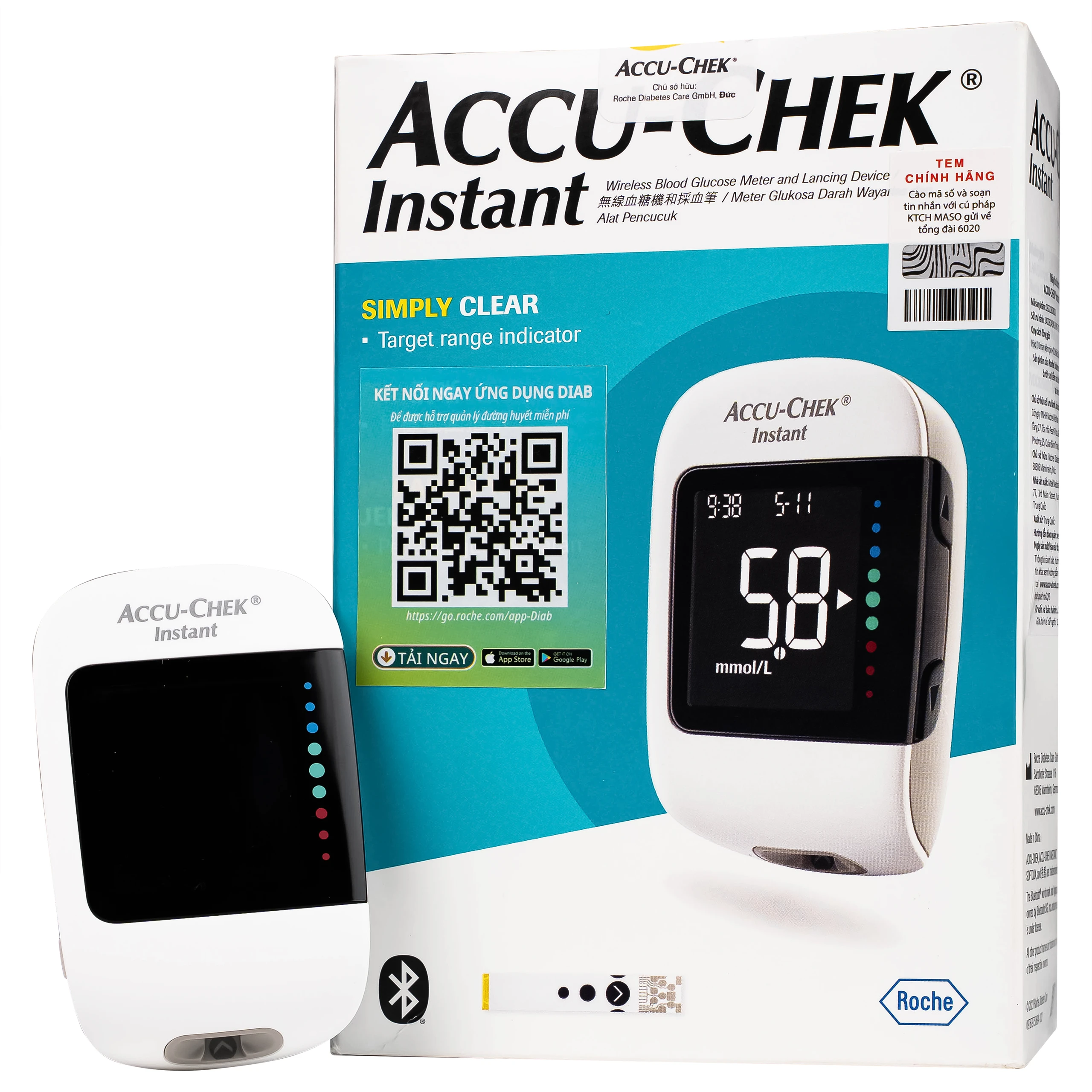 Máy đo đường huyết Accu Chek Instant hỗ trợ theo dõi, kiểm soát lượng đường trong máu