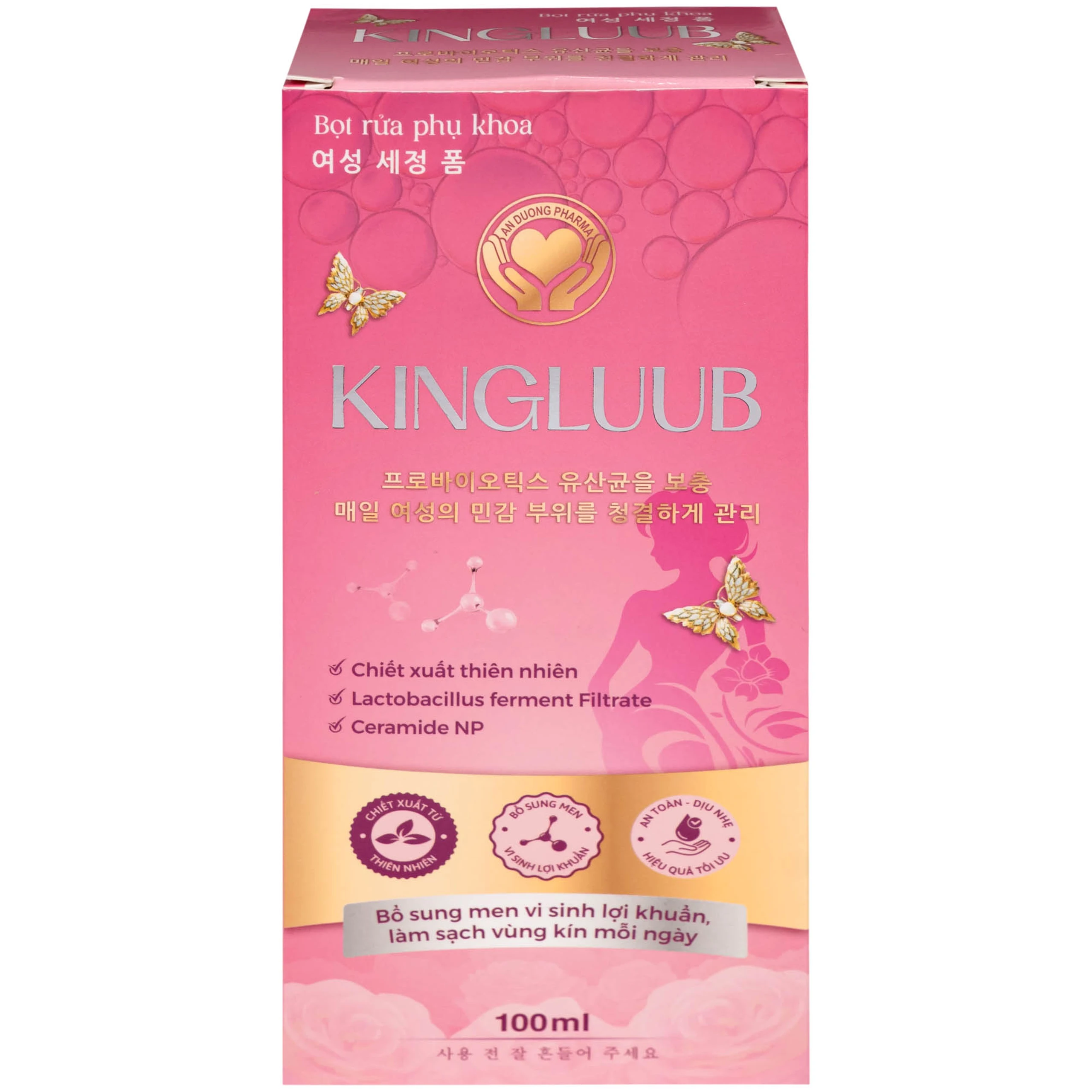 Bọt vệ sinh phụ nữ Kingluub làm sạch, khử mùi hương hoa hồng (100ml)