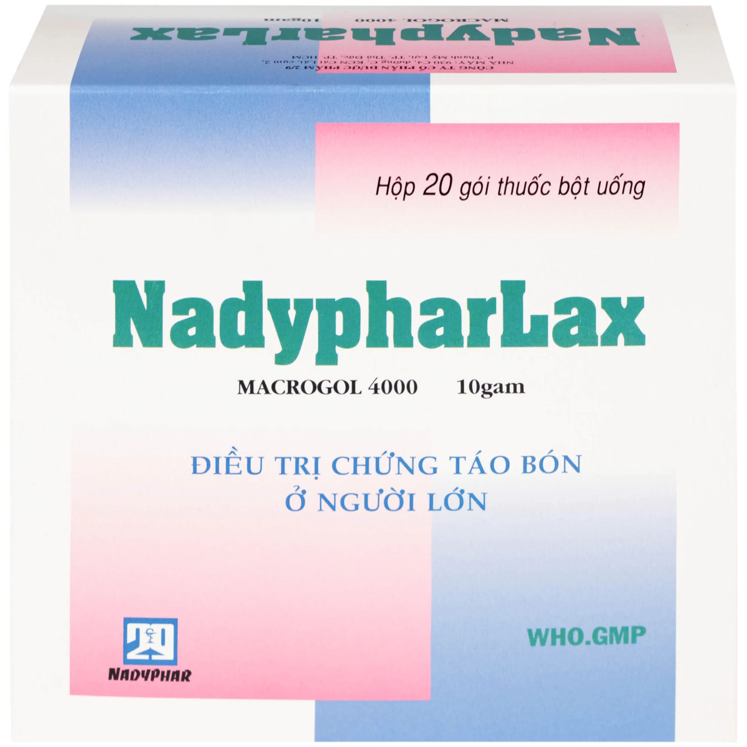 Thuốc NadypharLax 10g Nadyphar điều trị chứng táo bón ở người lớn (Hộp 20 gói)