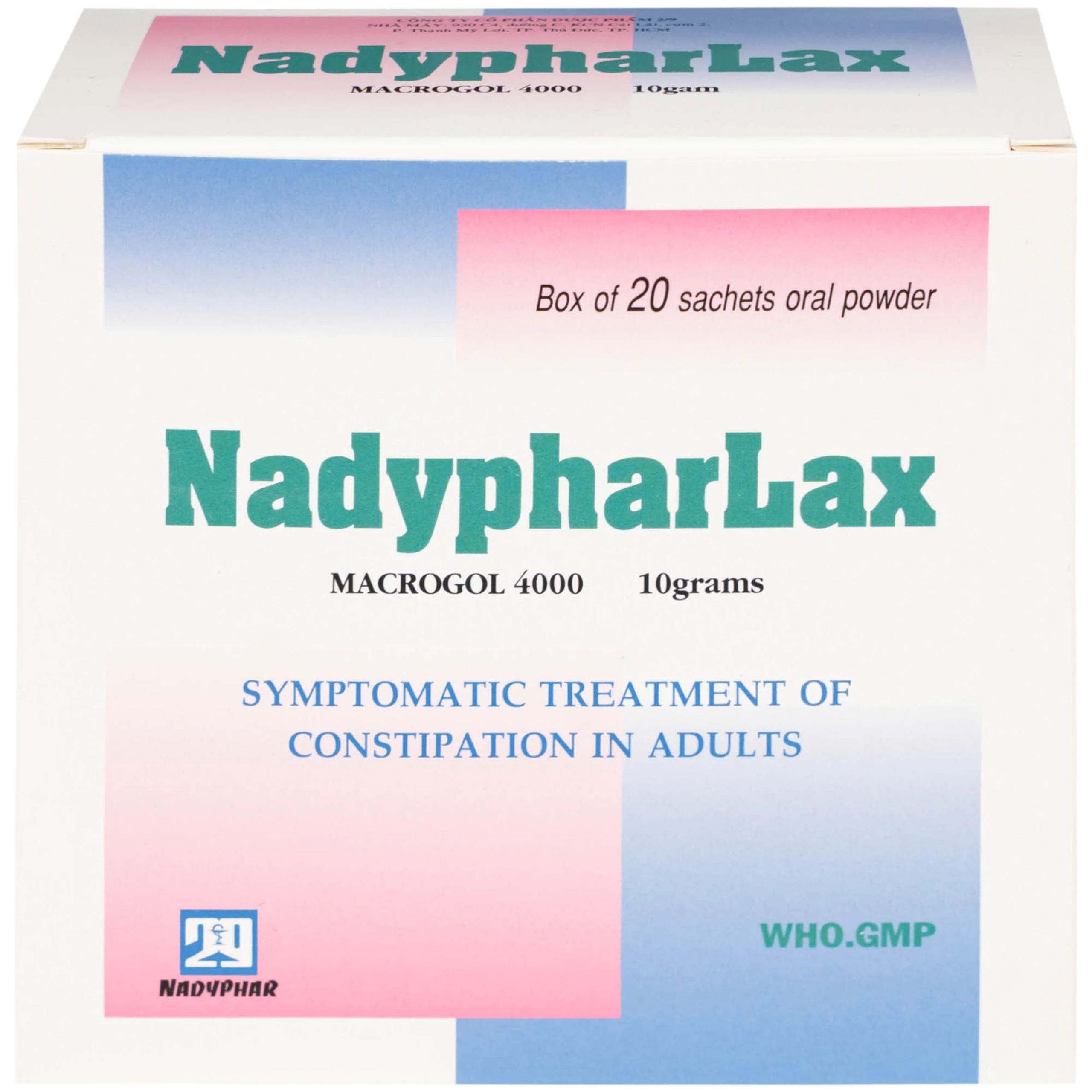 Thuốc NadypharLax 10g Nadyphar điều trị chứng táo bón ở người lớn (Hộp 20 gói)