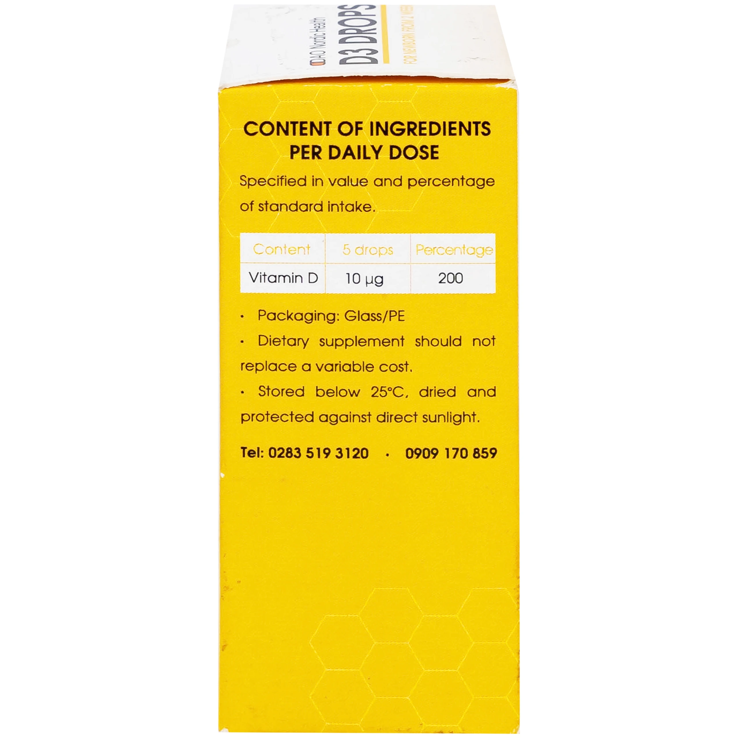 Dung dịch hỗ trợ phát triển xương, răng cho trẻ D3 Drops DAO Nordic Health (10ml)