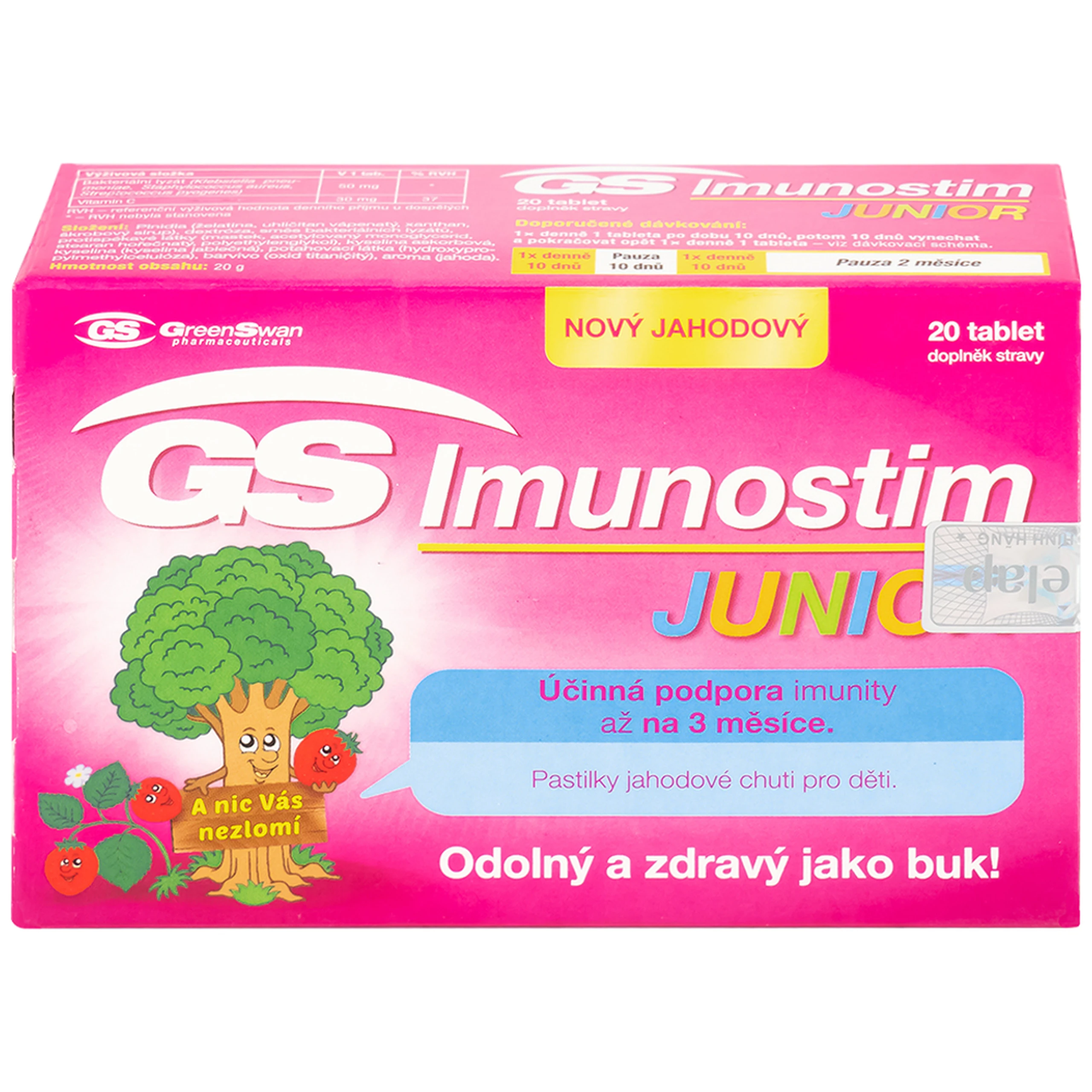 Viên giúp giảm nguy cơ viêm mũi họng GS Imunostim Junior (2 vỉ x 10 viên)