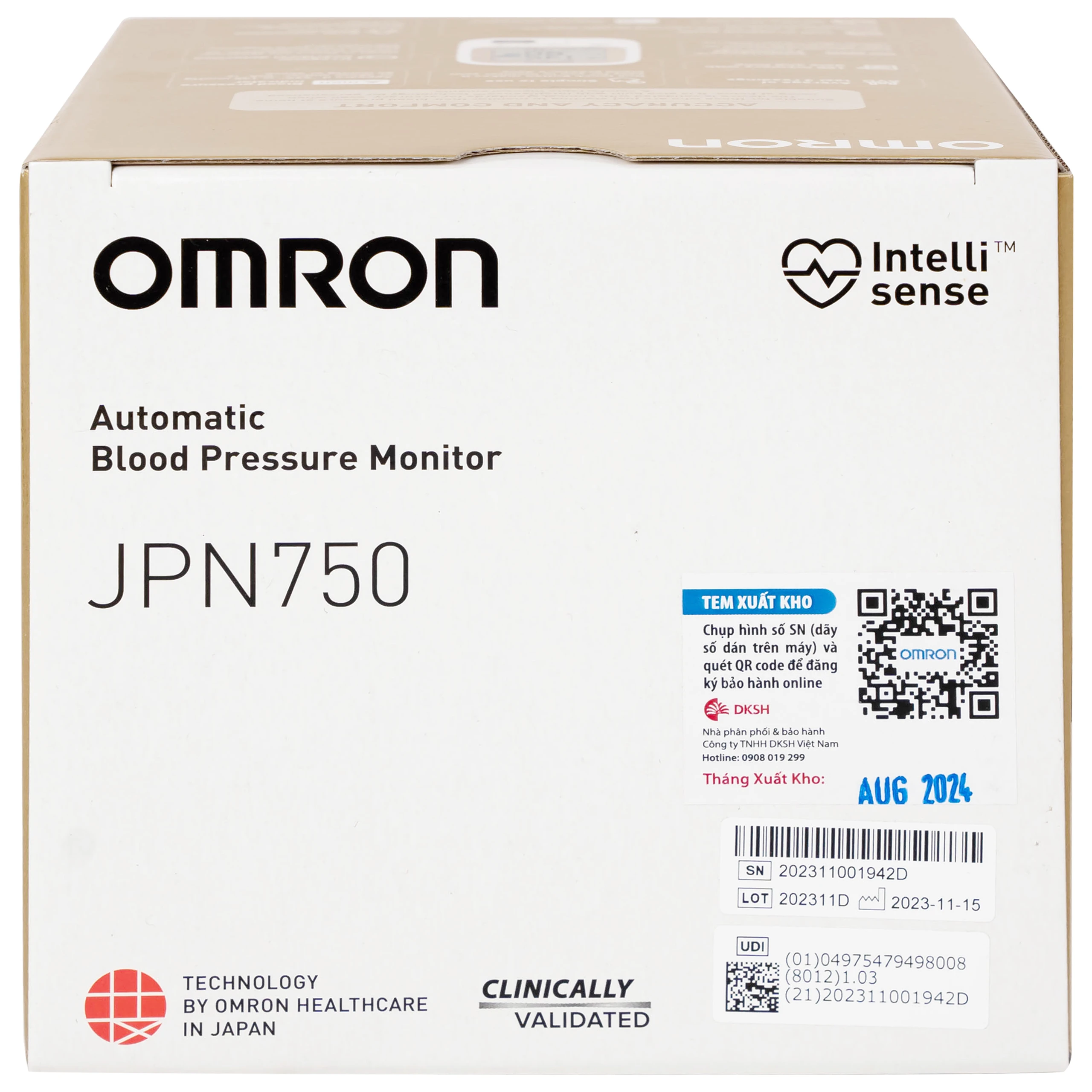 Máy đo huyết áp bắp tay Omron JPN750 hỗ trợ đo huyết áp, nhịp tim