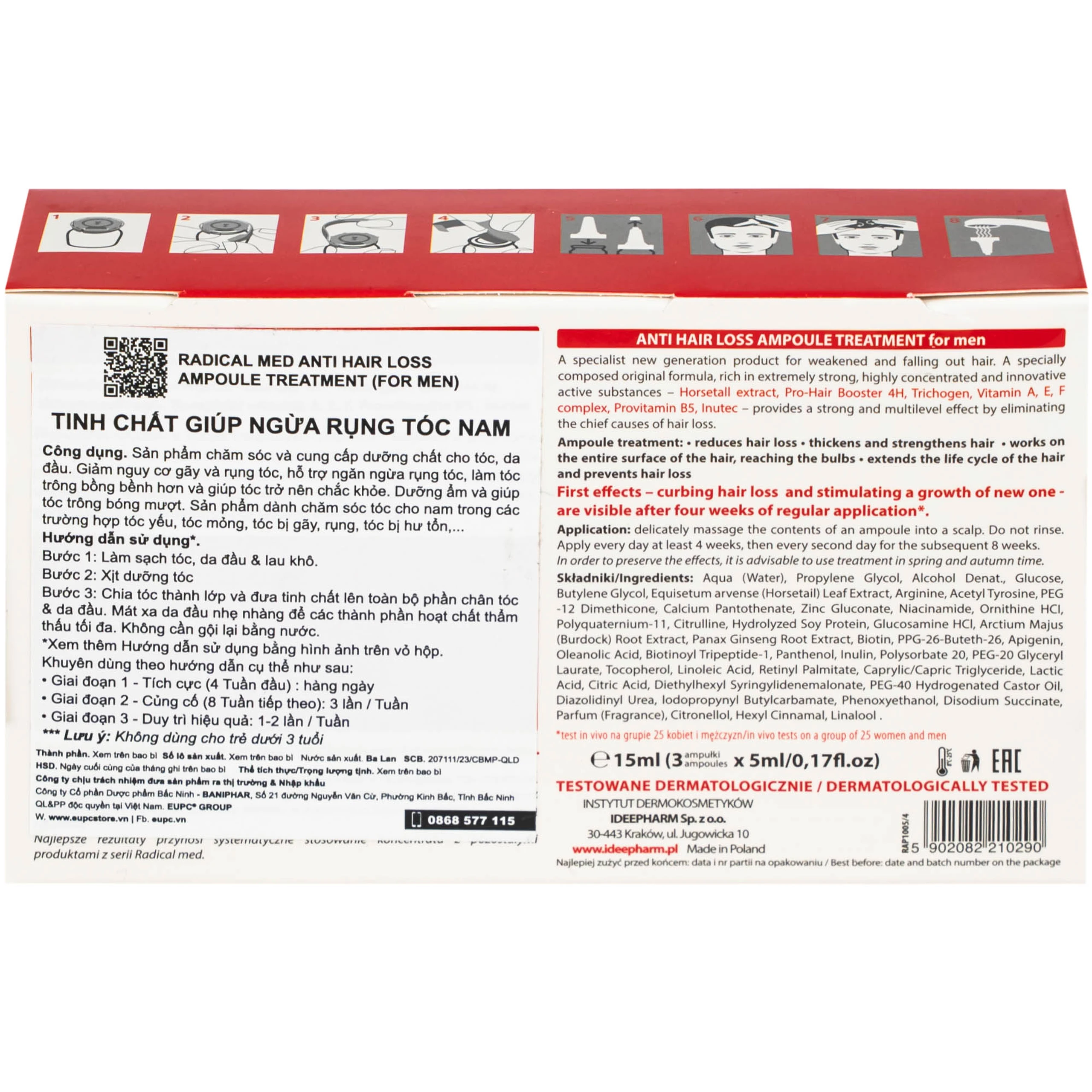 Tinh chất Radical Med Anti-Hair Loss ngừa rụng tóc cho nam (3 ống)