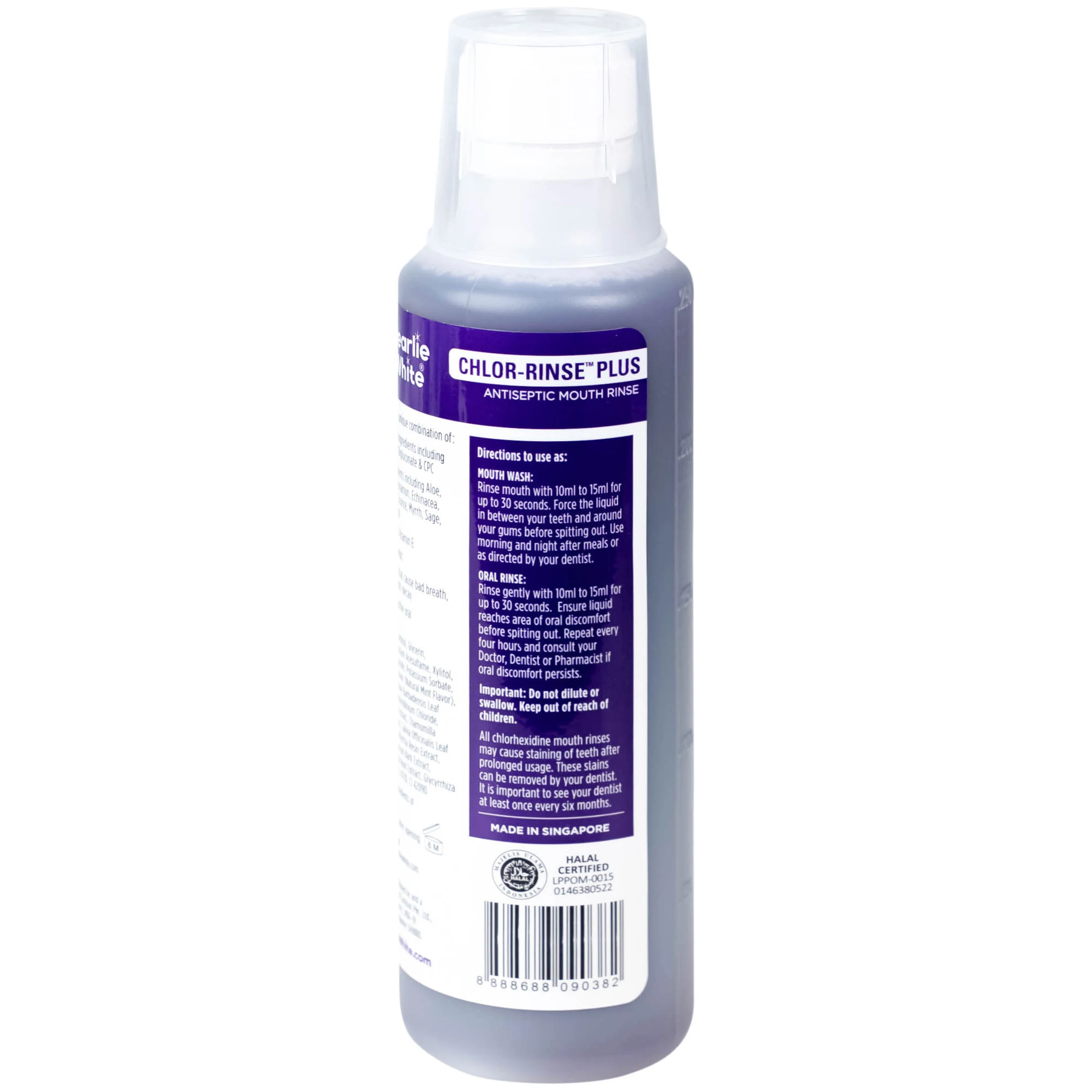 Nước Súc Miệng Pearlie White Chlor-Rinse Plus (250ml)