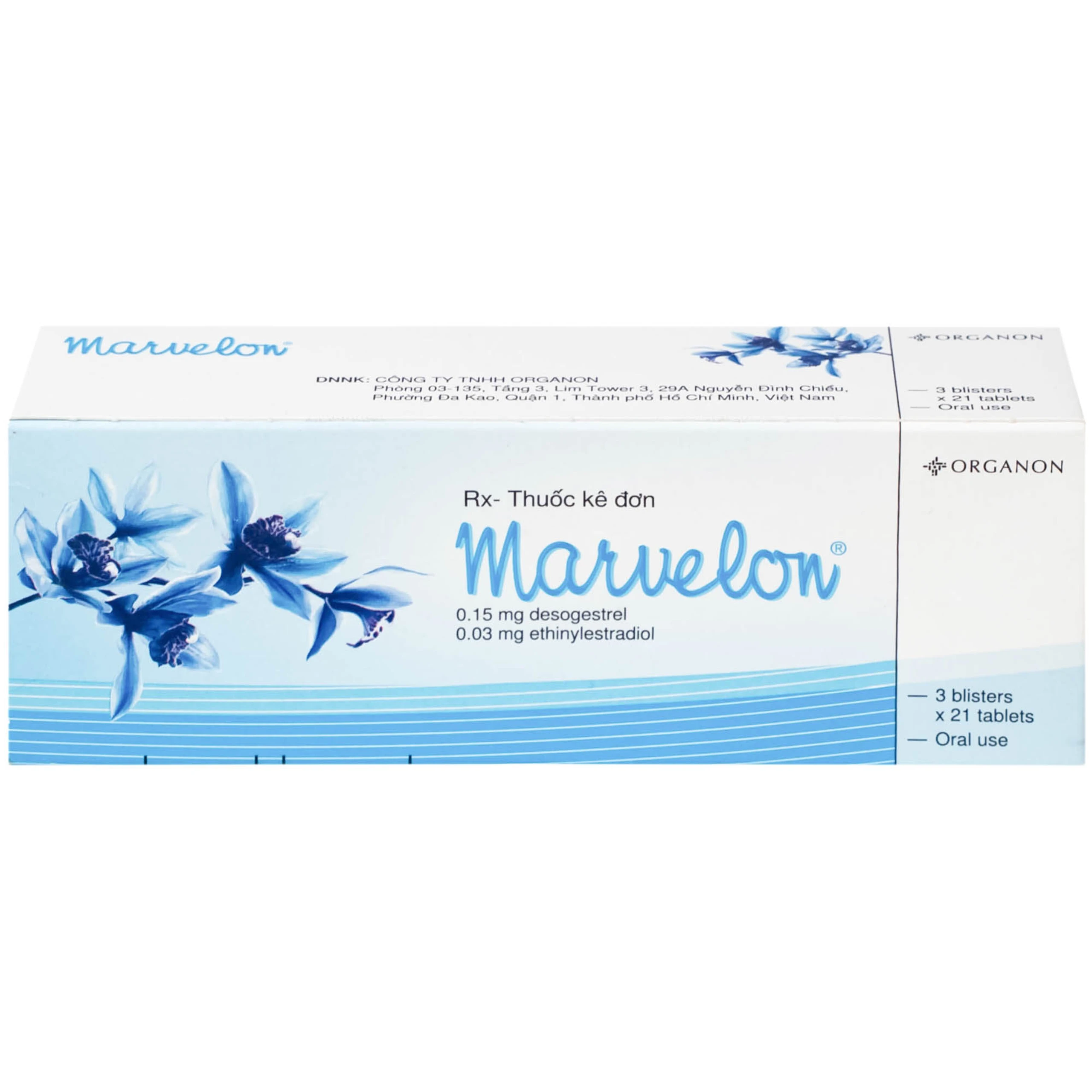 Thuốc tránh thai Marvelon Organon (3 vỉ x 21 viên)
