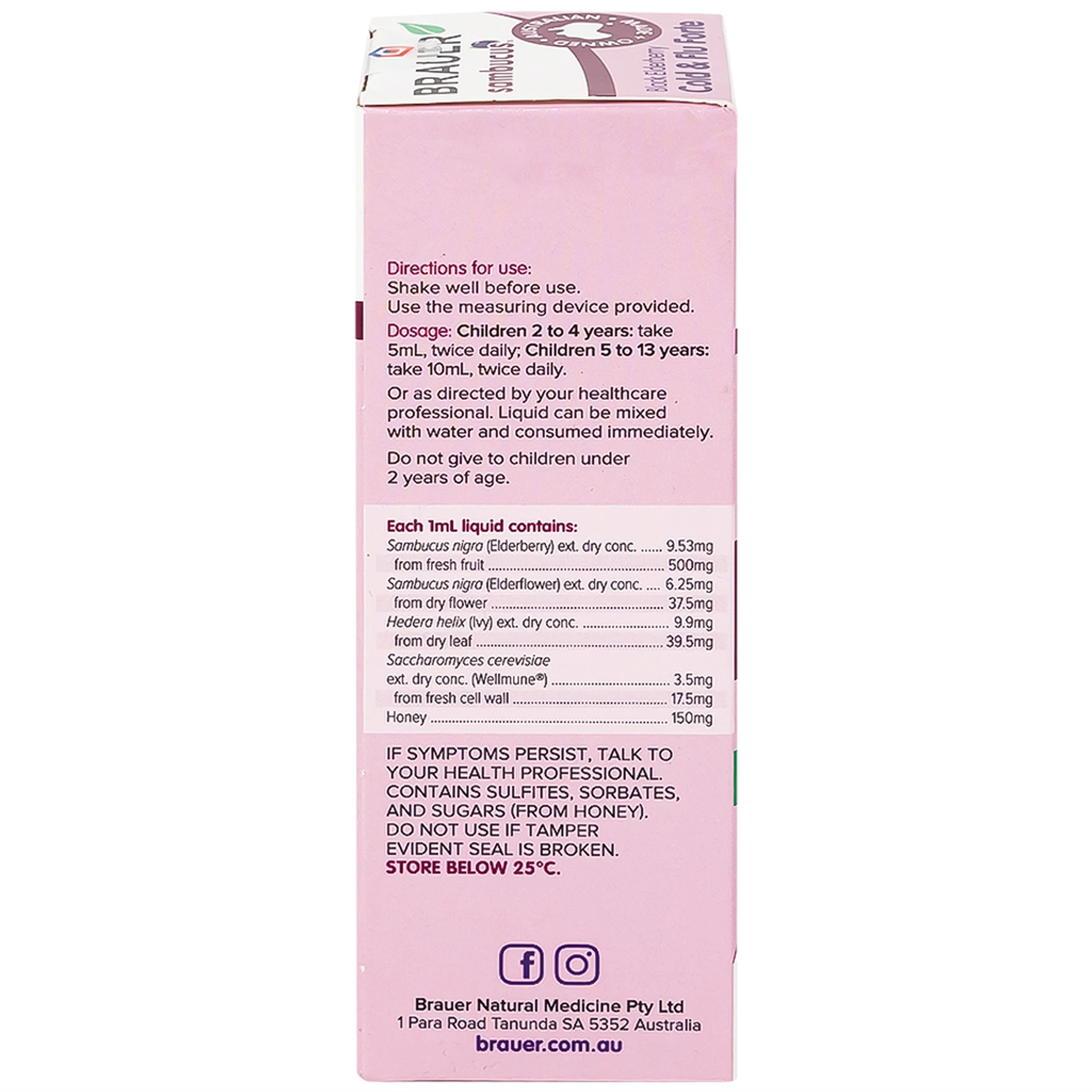 Siro hỗ trợ giảm các triệu chứng ho sổ mũi do cảm Black ElderBerry Cold And Flu Forte (100ml)