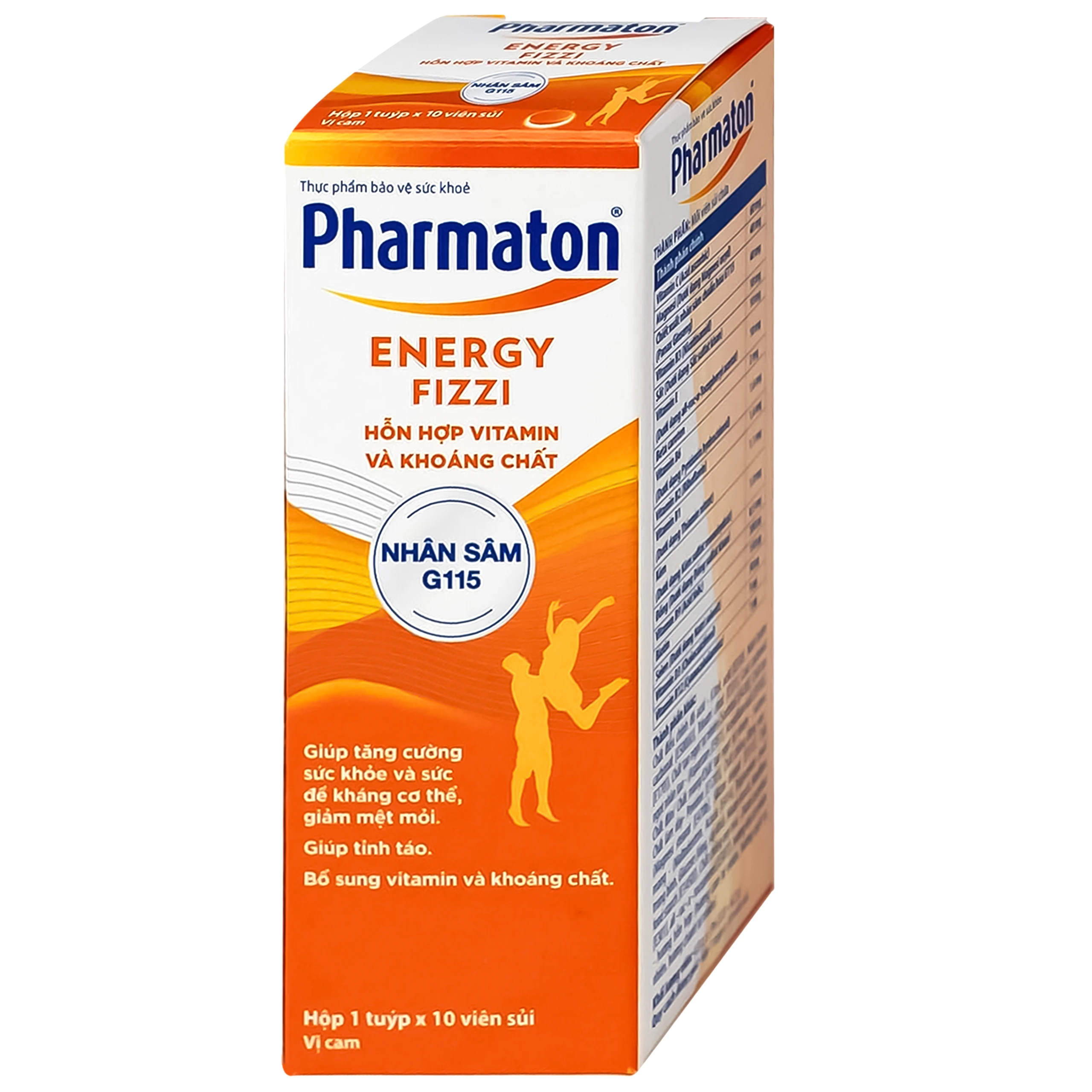 Thực phẩm bảo vệ sức khỏe Pharmaton Energy Fizzi Sanofi giúp tăng cường sức khỏe, sức đề kháng và giảm mệt mỏi (10 viên)