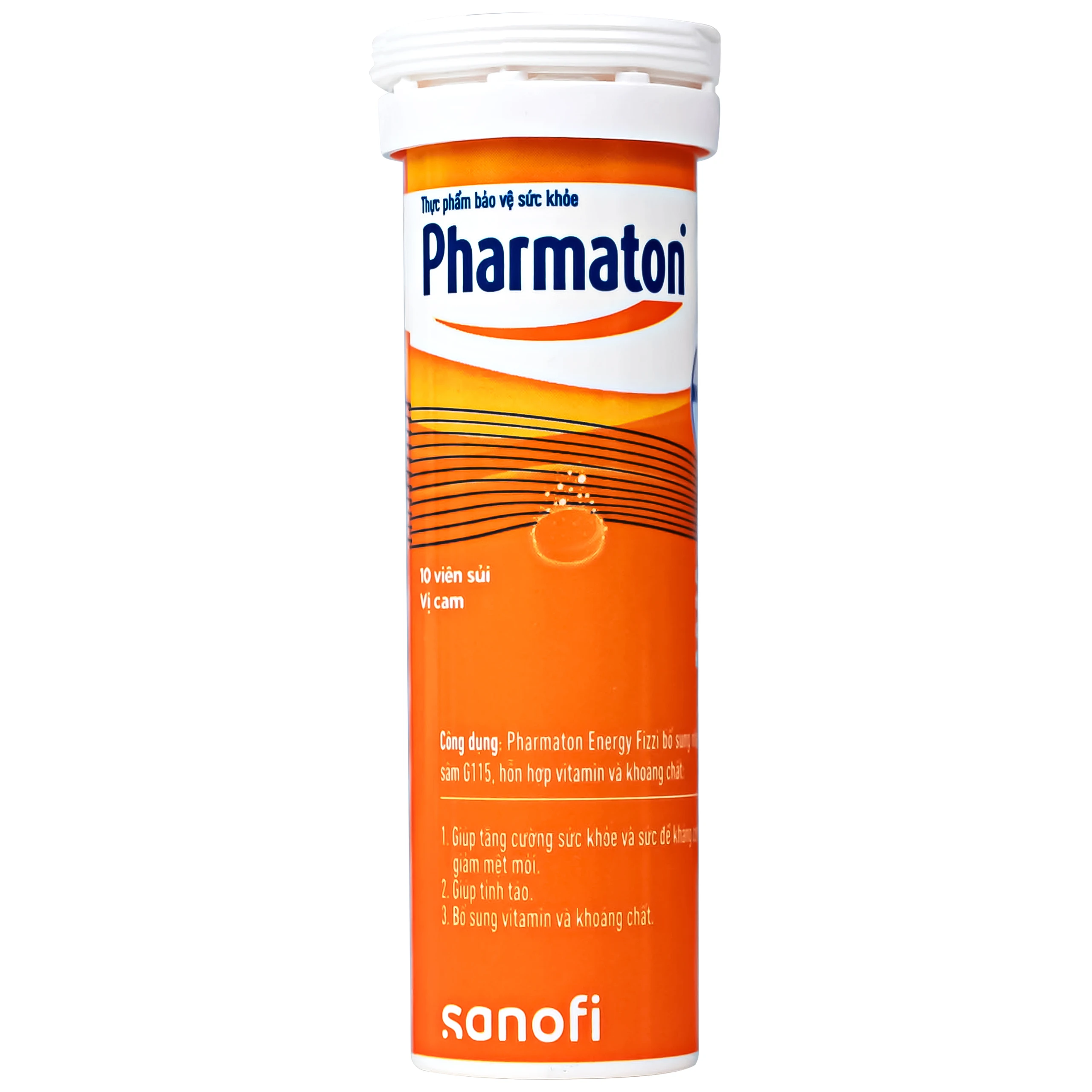 Thực phẩm bảo vệ sức khỏe Pharmaton Energy Fizzi Sanofi giúp tăng cường sức khỏe, sức đề kháng và giảm mệt mỏi (10 viên)