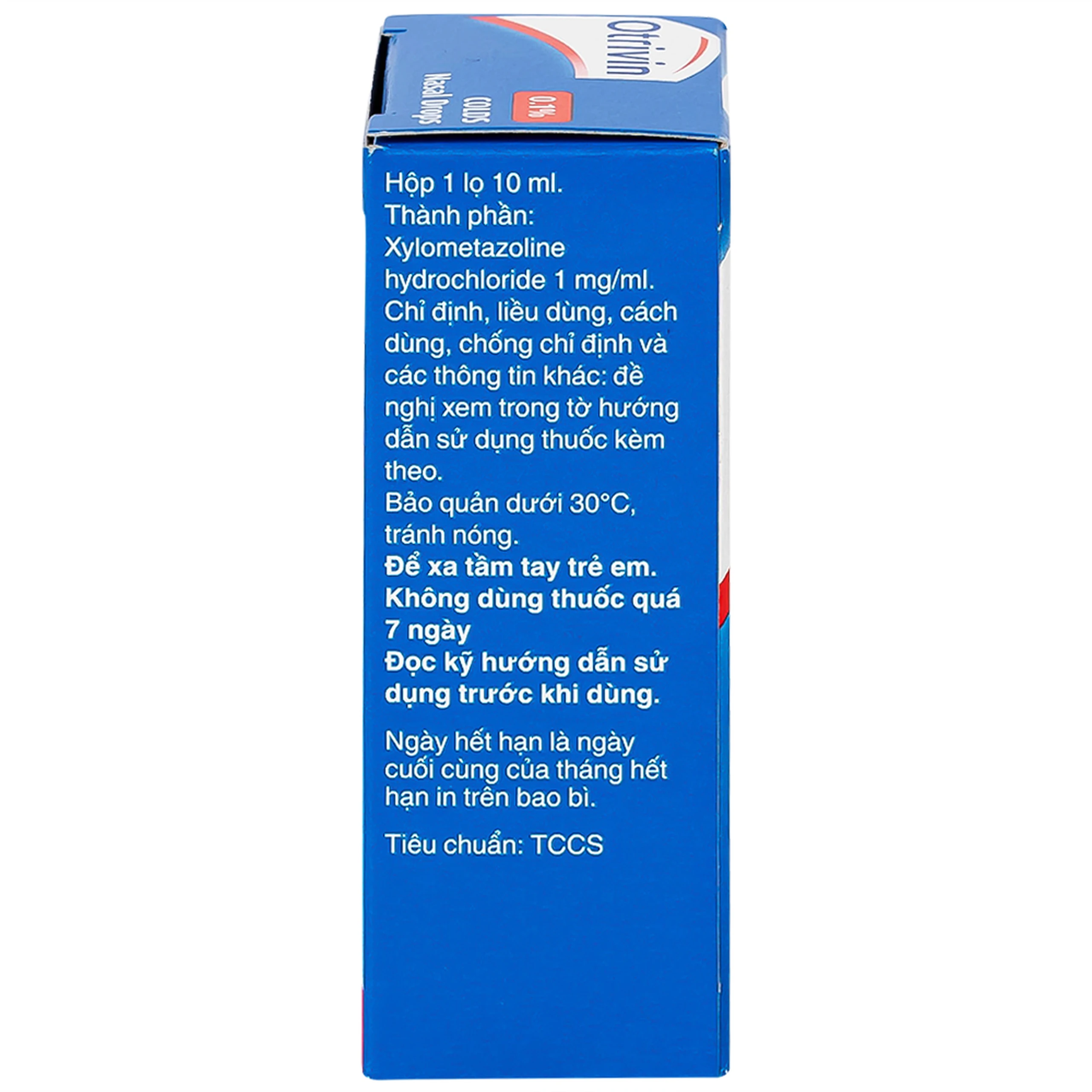 Thuốc nhỏ mũi Otrivin 0.1% GSK điều trị nghẹt mũi, sung huyết mũi họng (10ml)