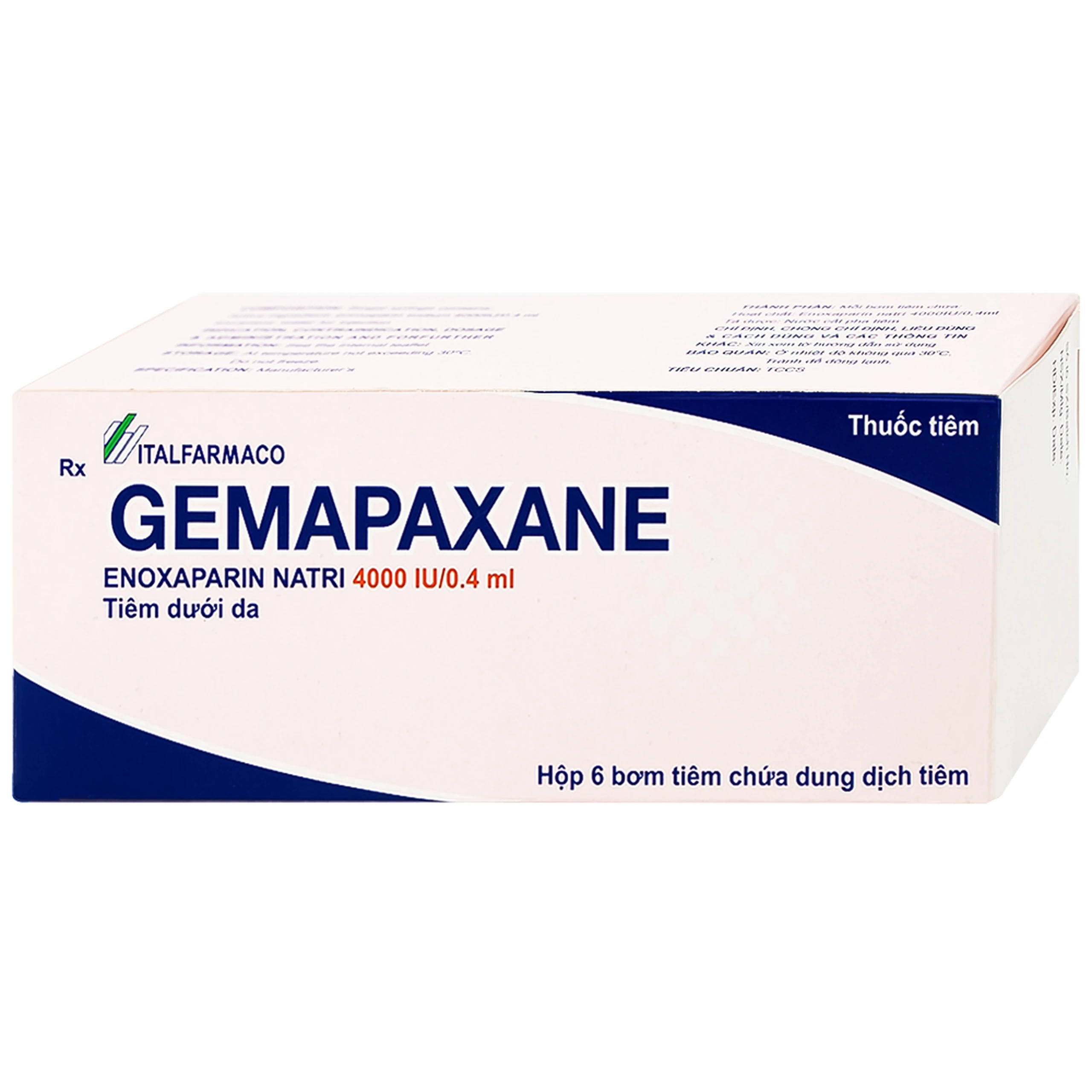 Thuốc tiêm Gemapaxane 4000/0.4ml Italfarmaco dự phòng huyết khối tĩnh mạch (6 bơm tiêm)