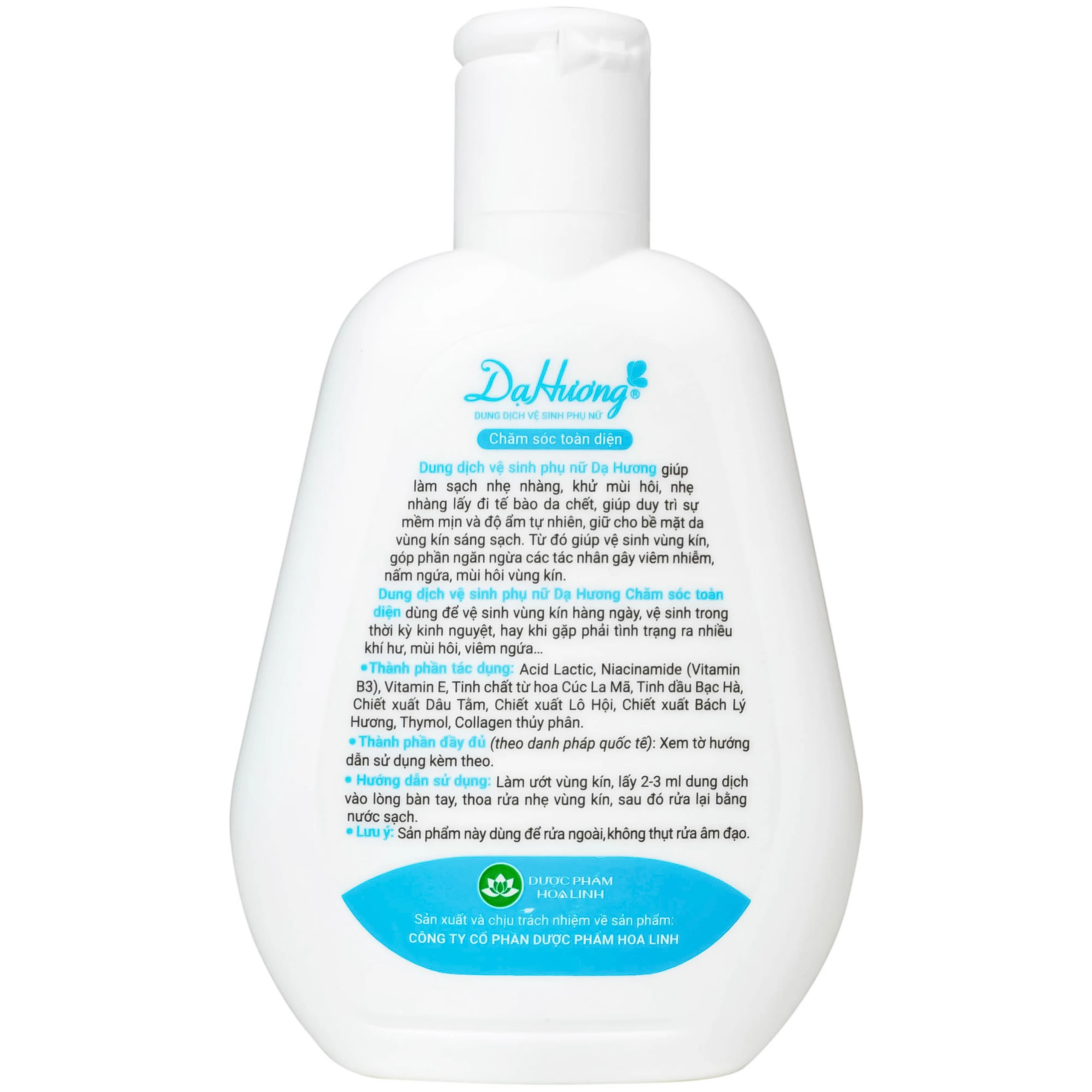 Dung dịch vệ sinh phụ nữ Dạ Hương Xanh Lô Hội giúp làm sạch nhẹ nhàng, khử mùi hôi (100ml)