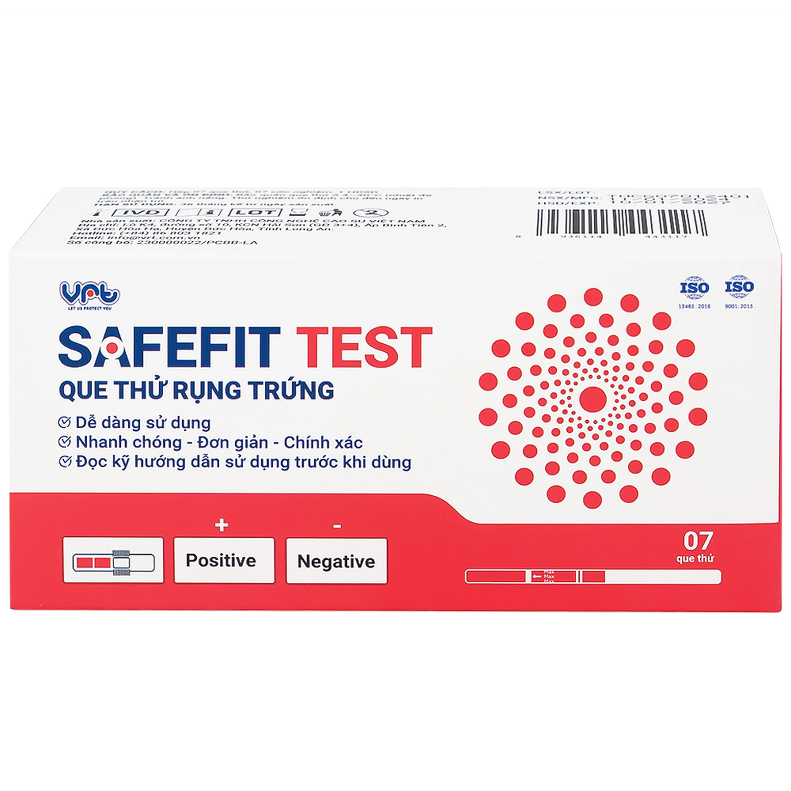 Que thử rụng trứng Safefit test (7 cái) dùng xác định ngày rụng trứng nhanh chóng, đơn giản