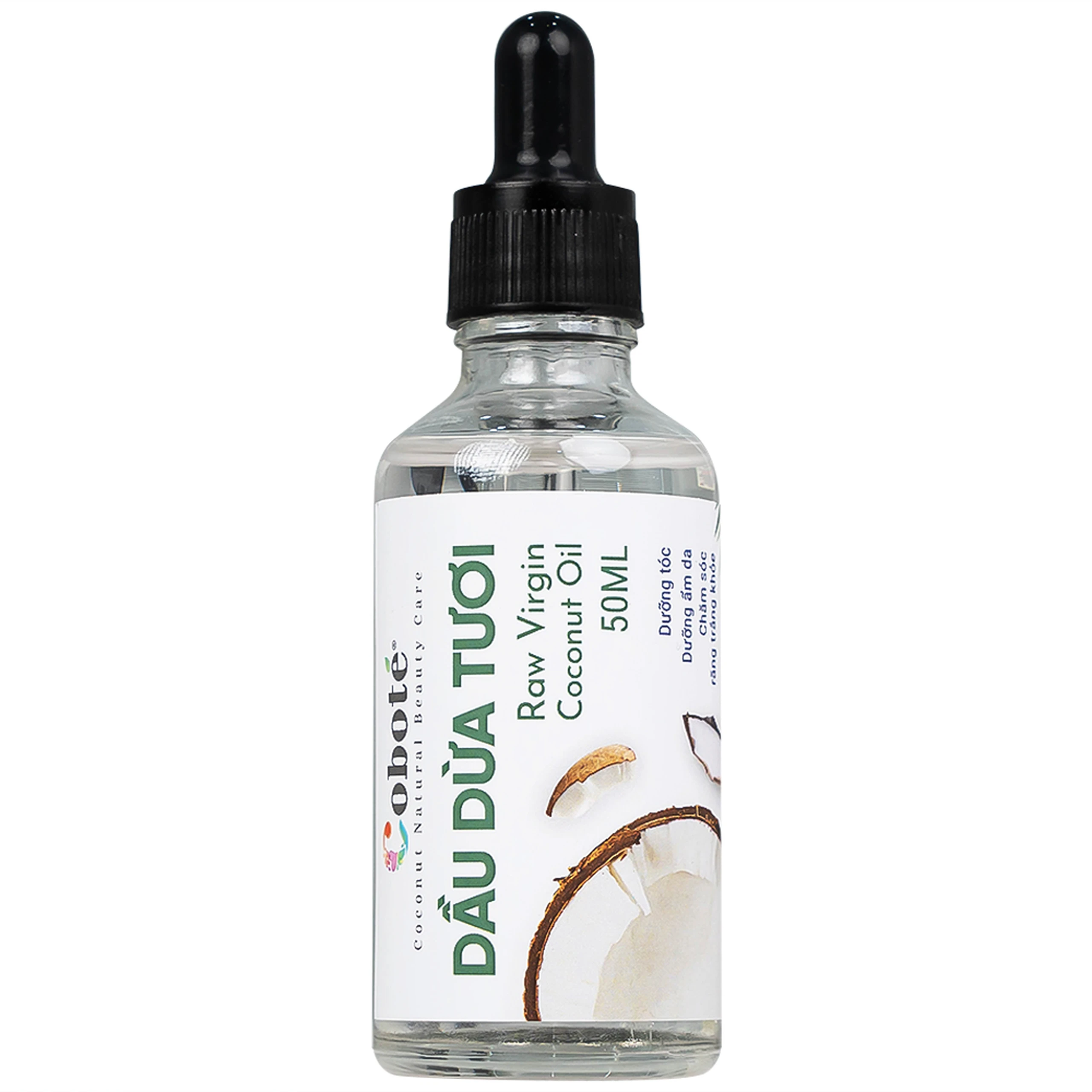 Dầu dừa tươi Raw Virgin Coconut Oil Cobote dưỡng ẩm, chống hăm, chăm sóc răng miệng (50ml)