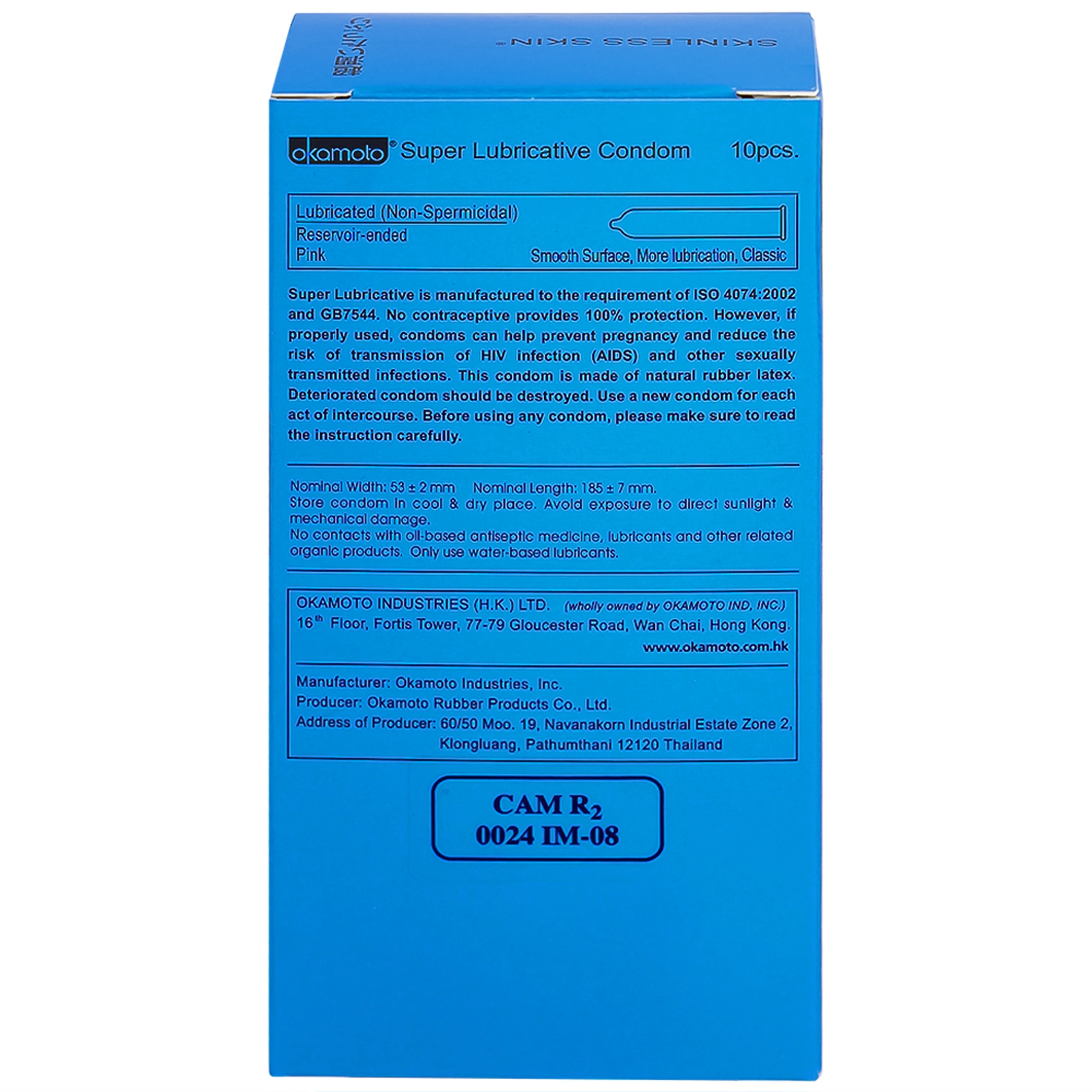 Bao cao su Okamoto Skinless skin super lubricative siêu mỏng, dẻo dai và mềm mại (10 cái)