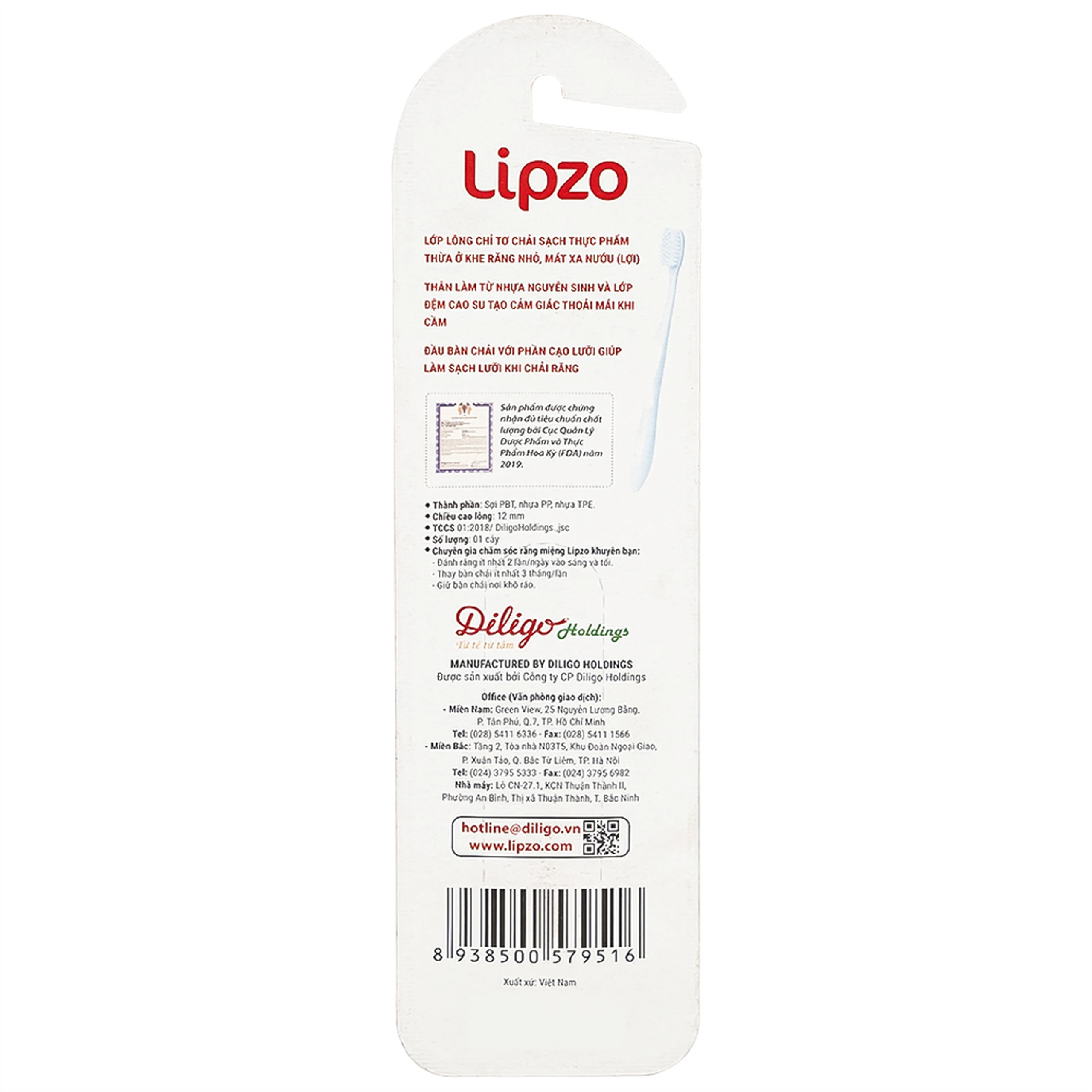 Bàn chải đánh răng Lipzo Flex chải sạch răng, êm chân nướu (1 cây) 3