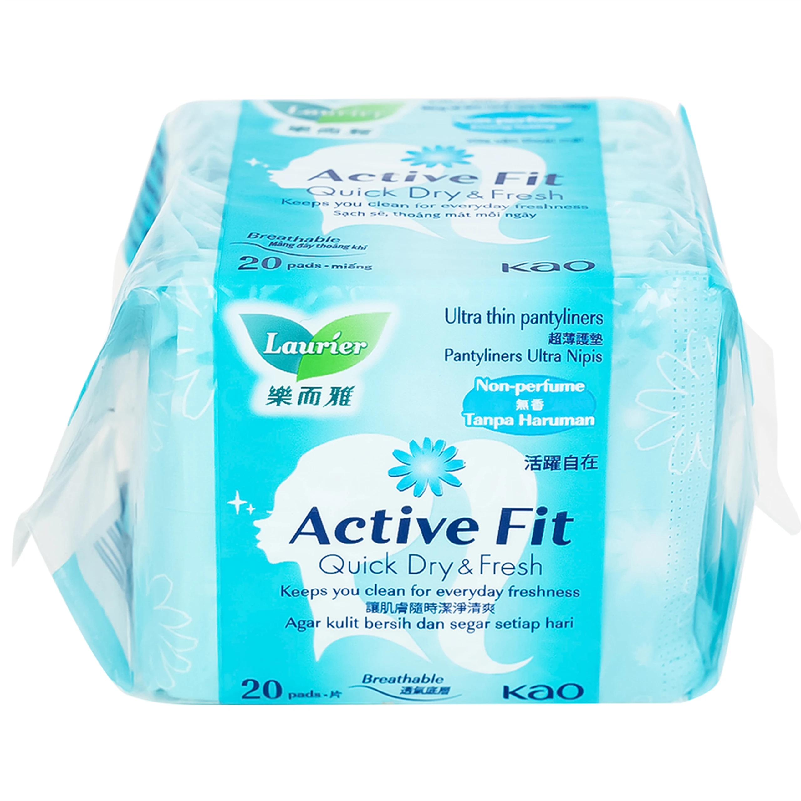 Băng vệ sinh Laurier Active Fit Quick Dry And Fresh hàng ngày hút ẩm hiệu quả, không gây hầm hơi (20 miếng)