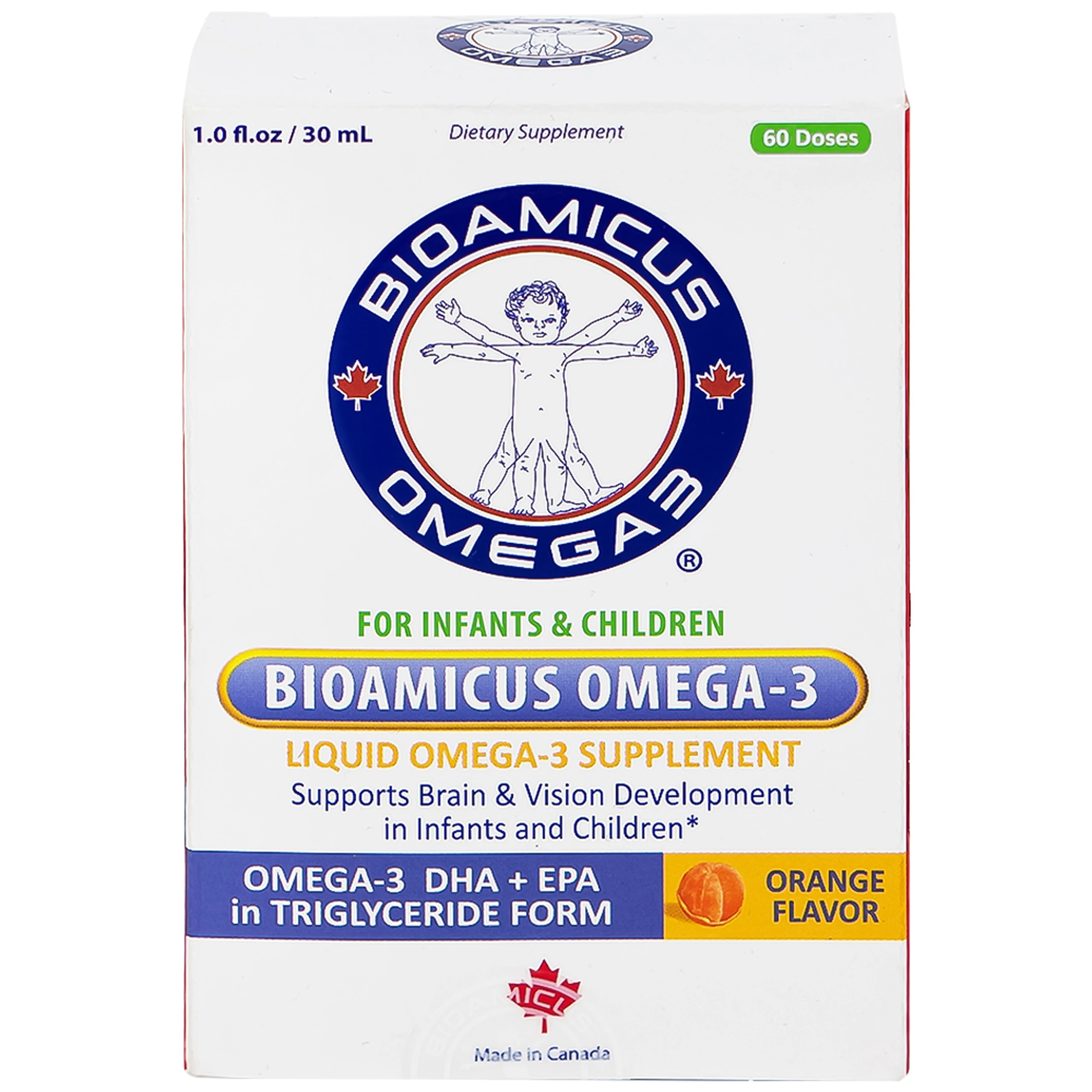 Dung dịch uống hỗ trợ bổ não Bioamicus Omega-3 (30ml)