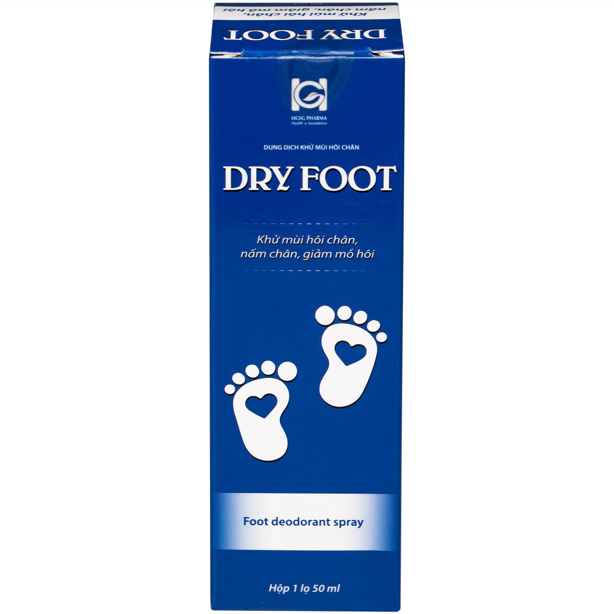 Xịt khử mùi Dry foot HGSG 50ml giúp khử mùi và ngăn ngừa hôi chân, nấm chân, giảm mồ hôi
