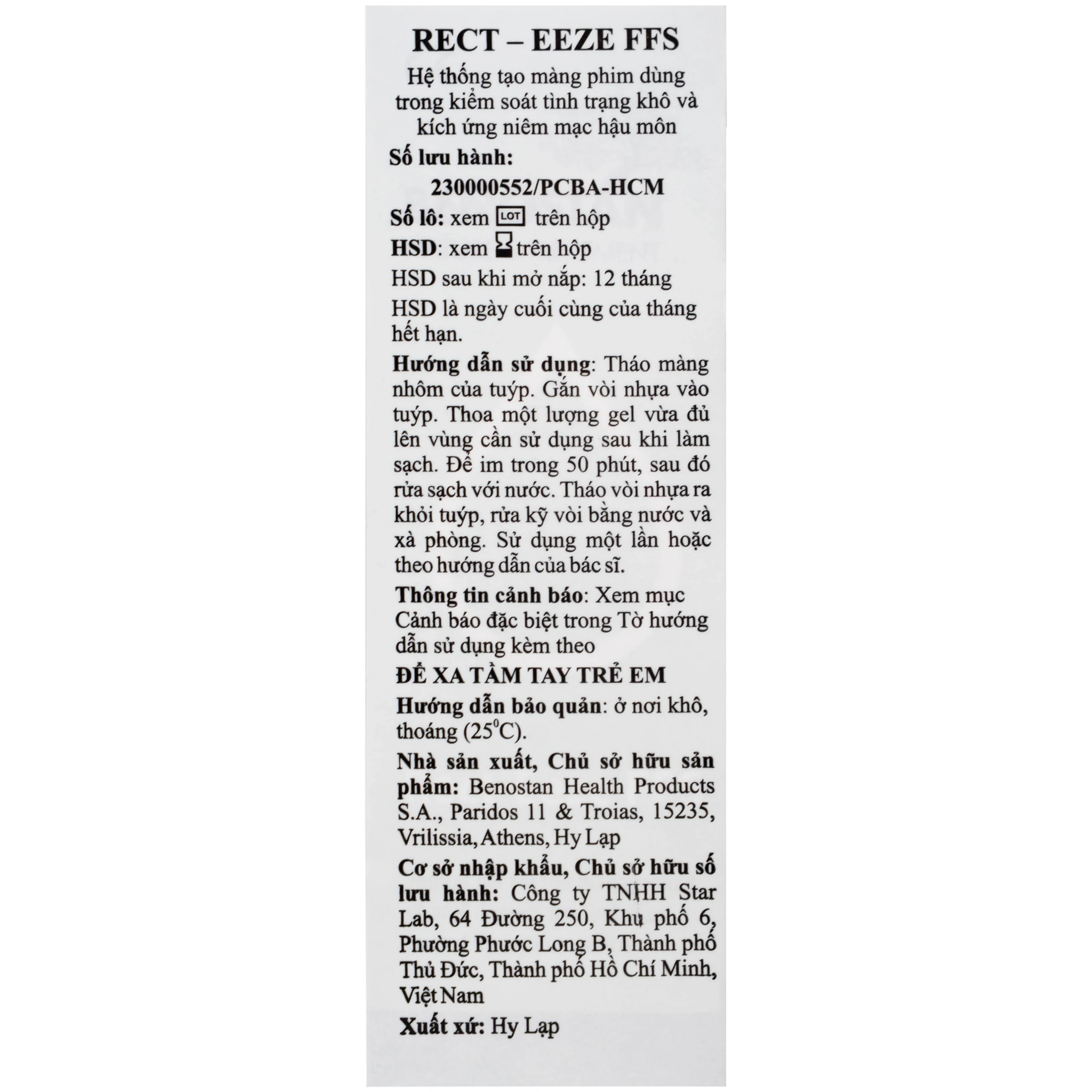 Kem bôi hậu môn Benostan 30ml giảm khô và kích ứng niêm mạc hậu môn