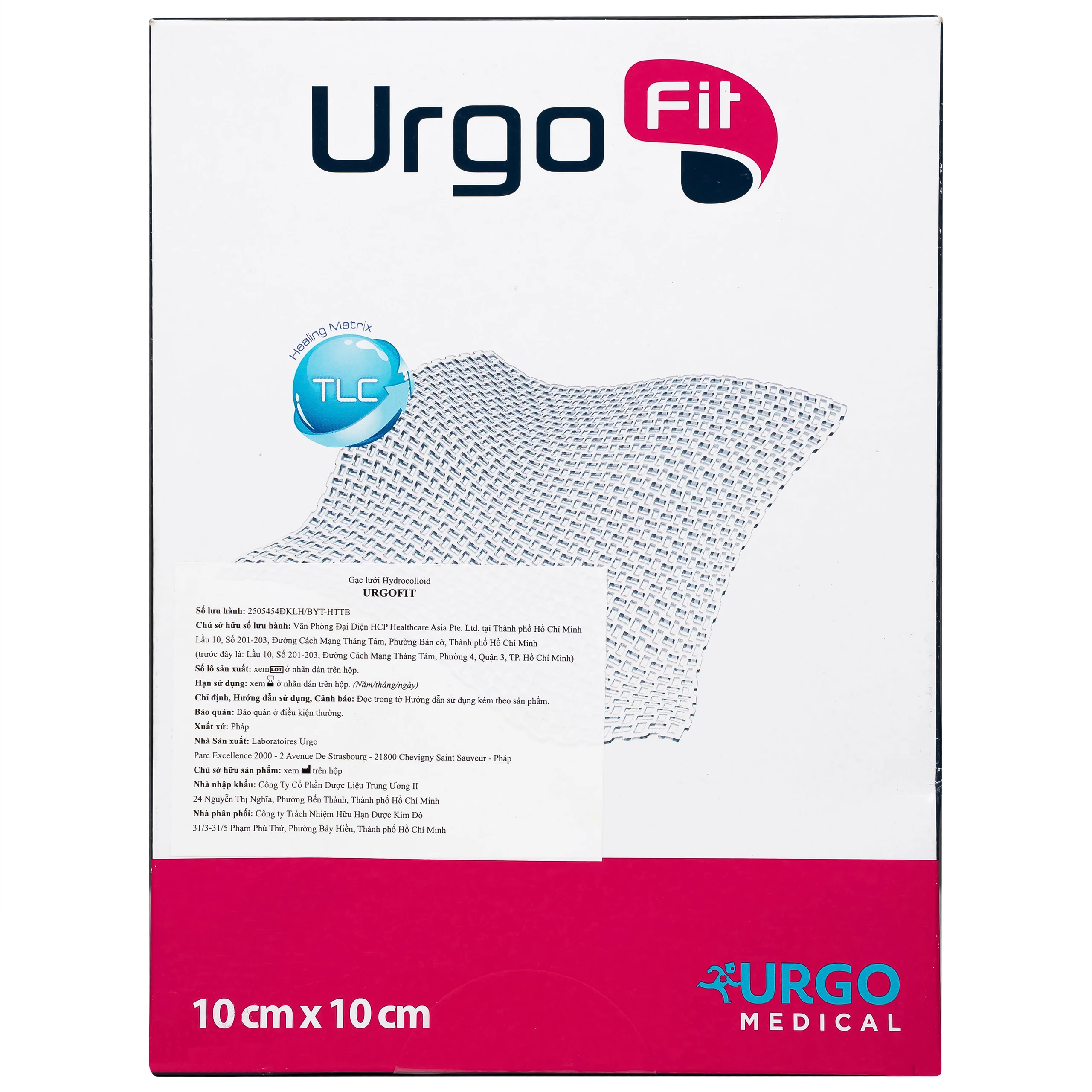 Gạc lưới linh hoạt ôm sát Urgofit 10x10cm (10 miếng) hỗ trợ kích thích làm lành vết thương cấp và mãn tính
