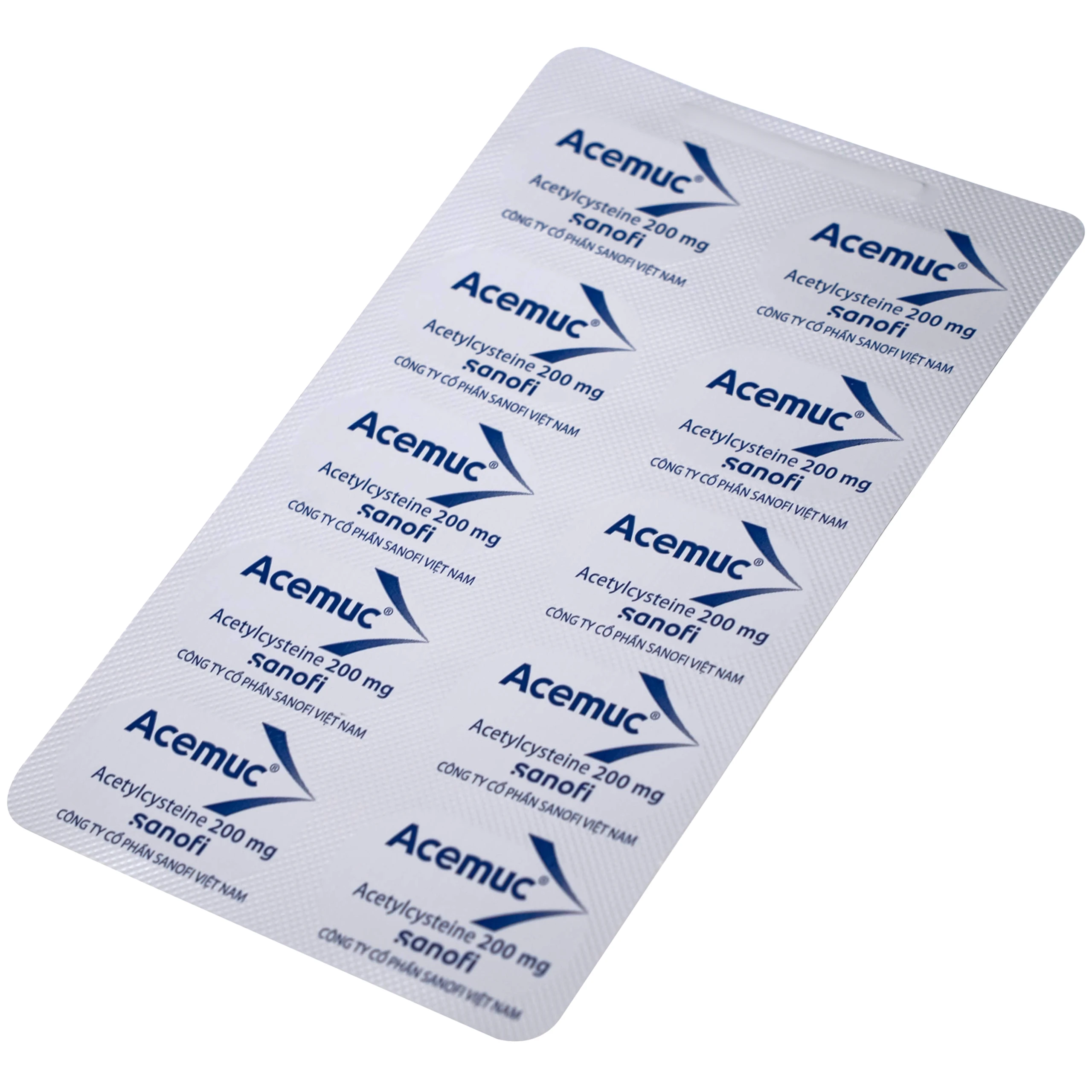 Thuốc Acemuc 200mg Sanofi long đàm, tiêu nhầy, giảm ho (3 vỉ x 10 viên)