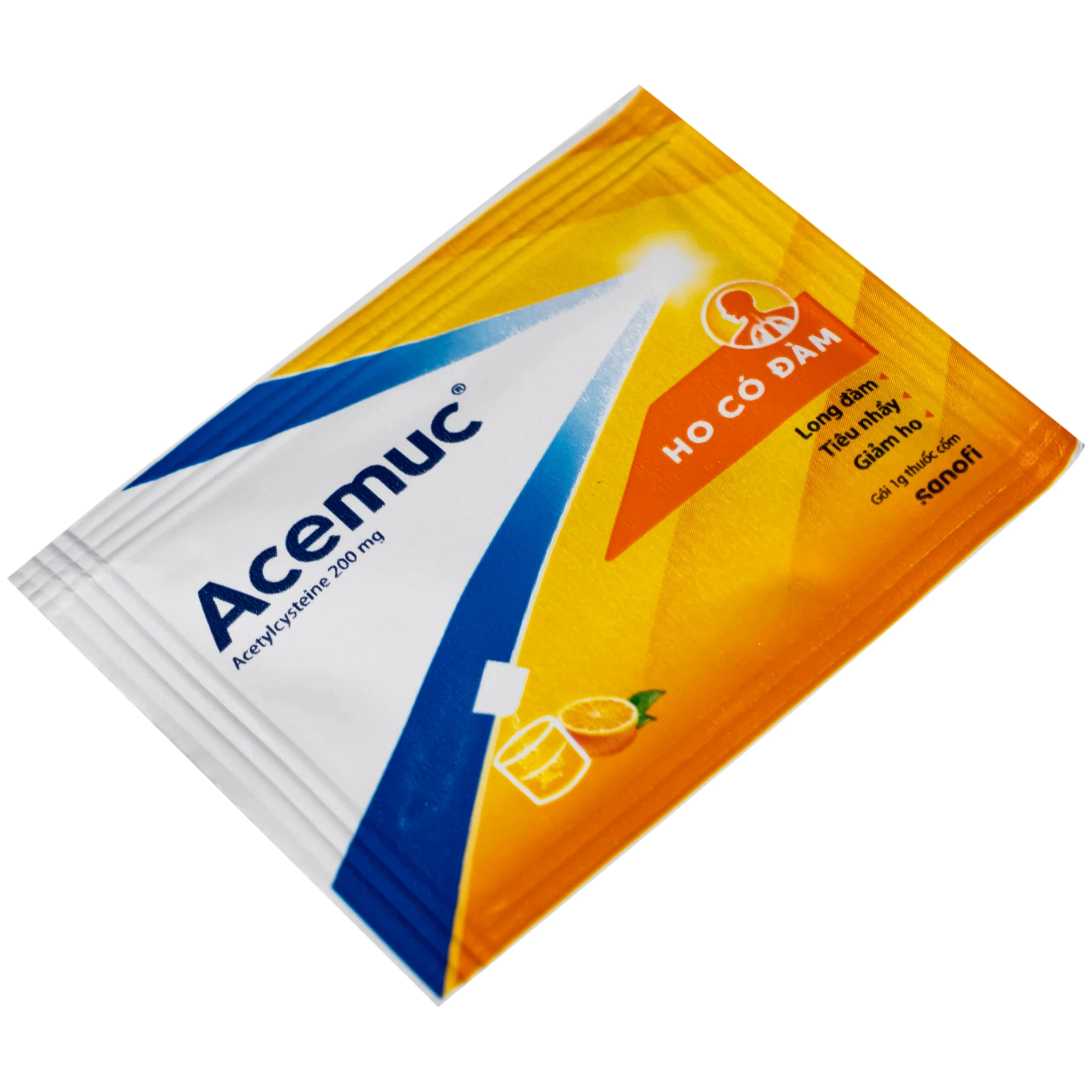 Thuốc cốm Acemuc Kids 200mg Sanofi long đàm, tiêu nhầy, giảm ho (30 gói x 1g)