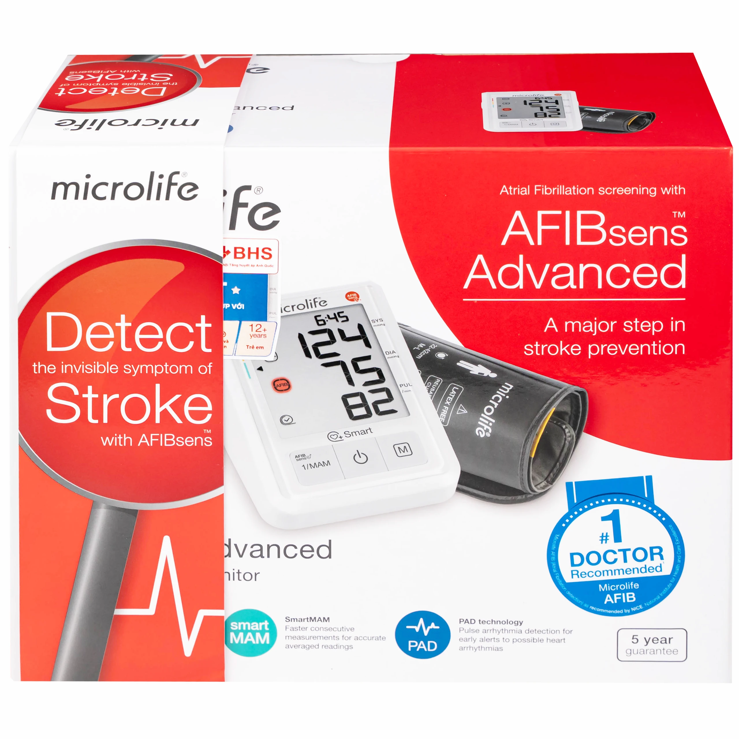Máy đo huyết áp bắp tay Microlife B3 Afib Advanced hỗ trợ đo huyết áp, cảnh báo đột quỵ