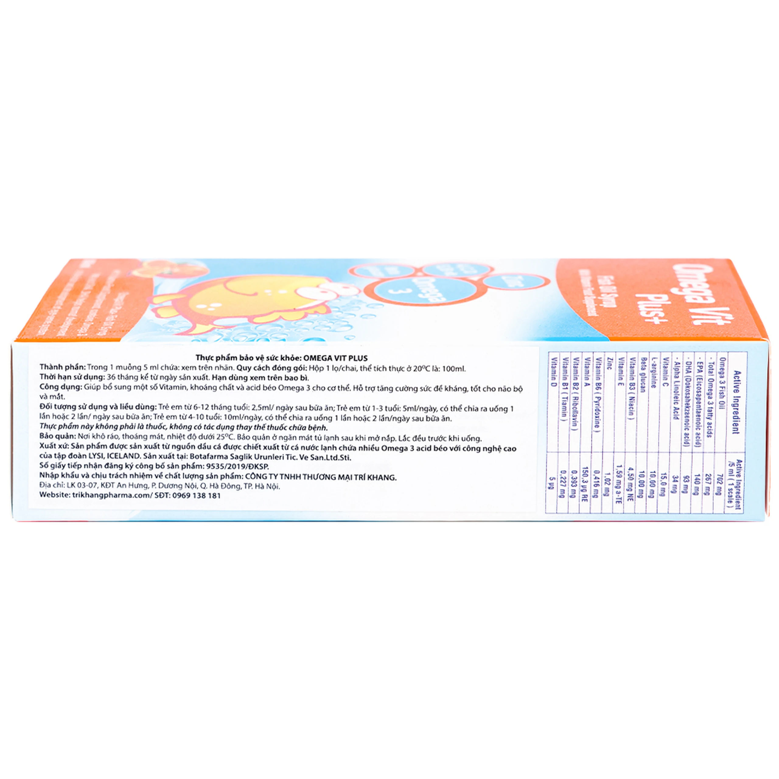 Siro bổ não Omega Vit Plus+ Botafarma (100ml)