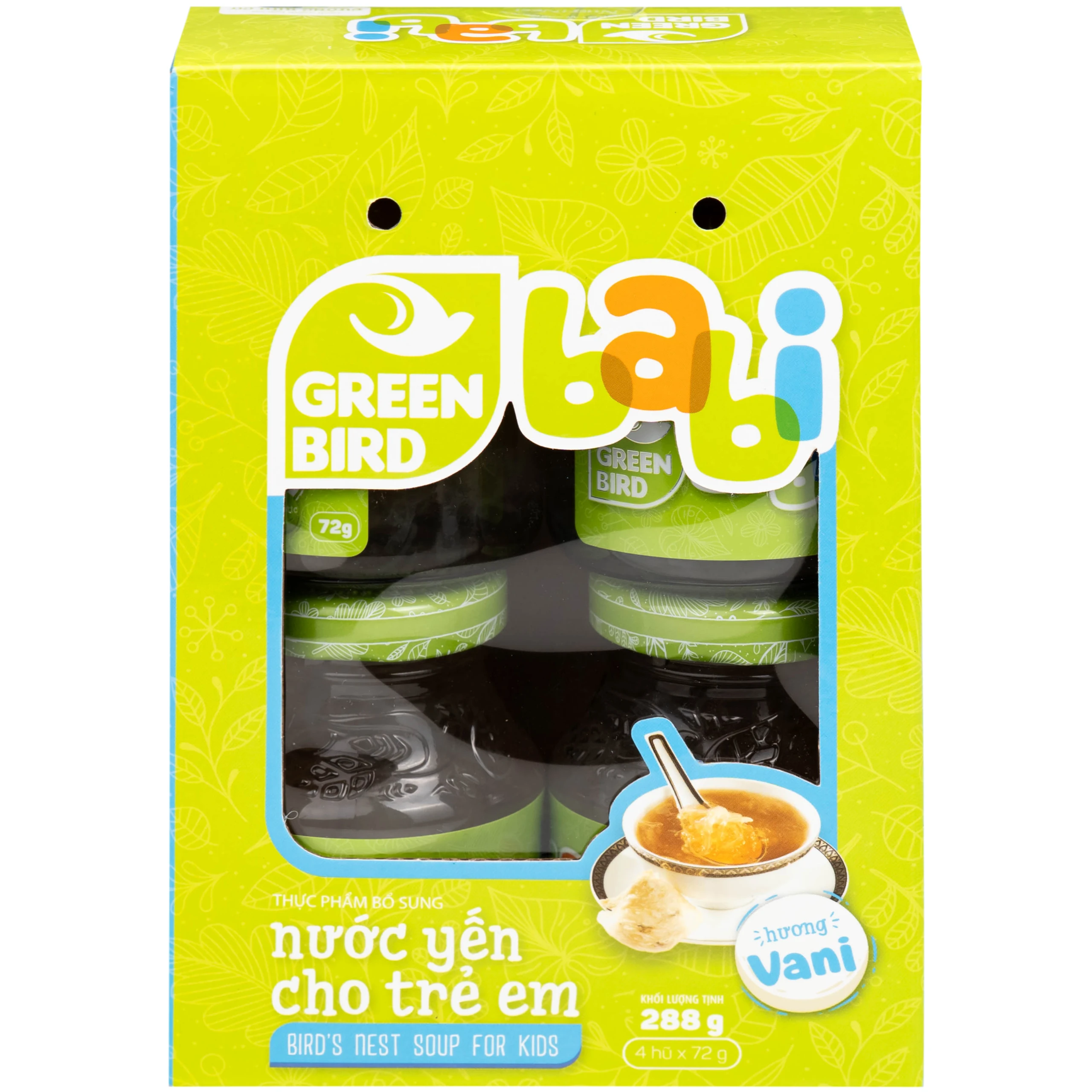 Nước Yến Sào Cho Trẻ Em Hương Vani Greenbabi (4 hũ x 72g)