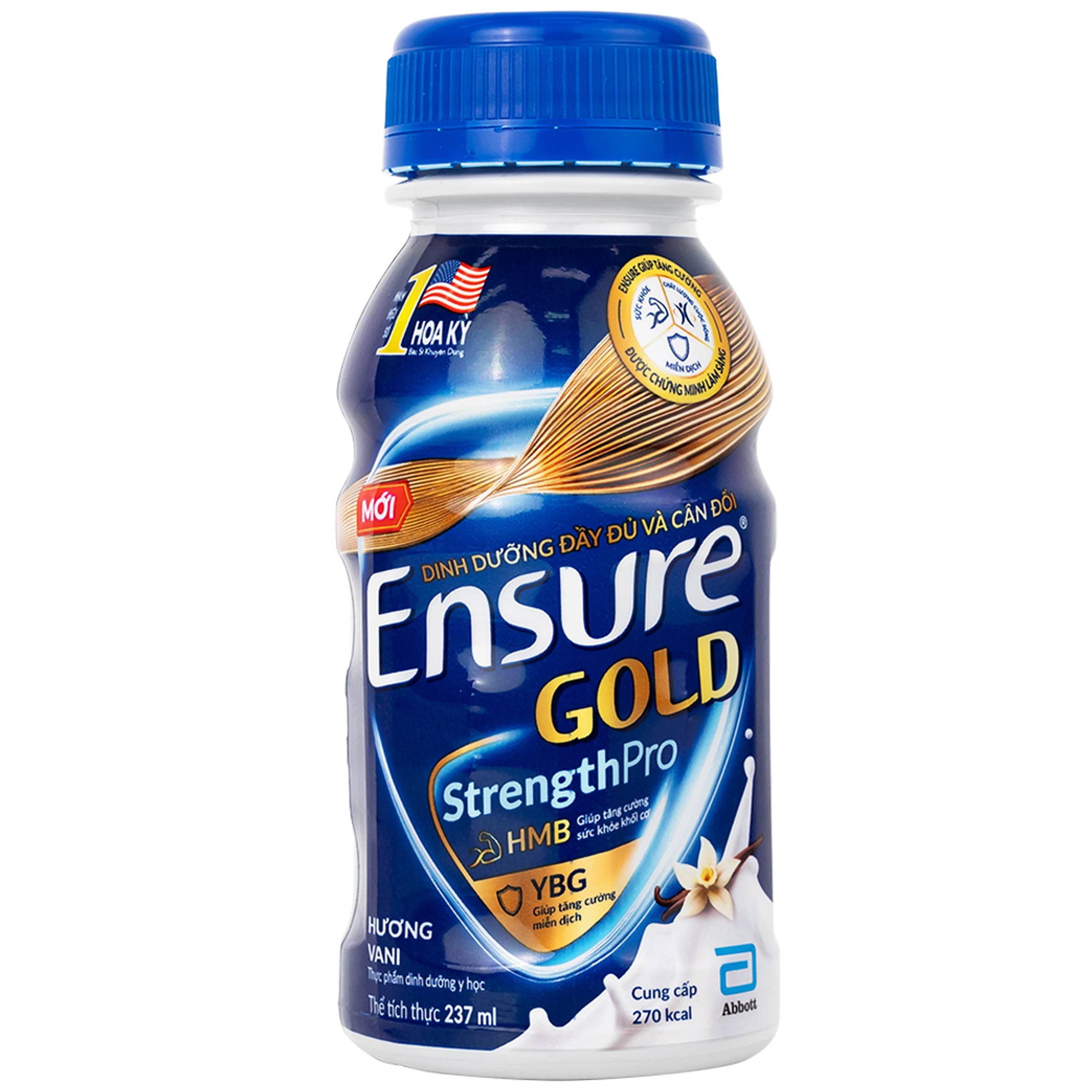 Sữa tăng cường sức khỏe tăng cường miễn dịch Ensure Gold StrengthPro hương vani 237ml