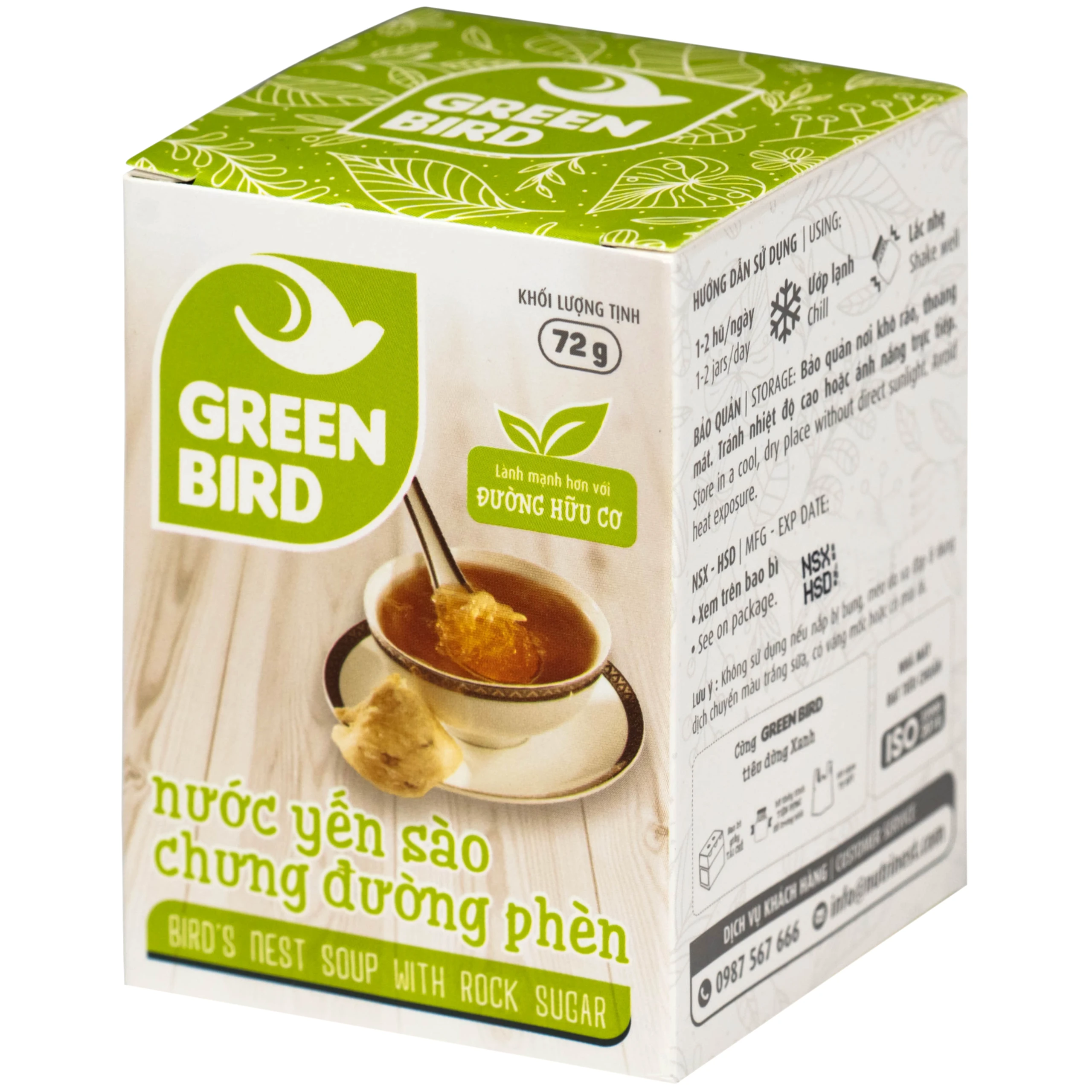 Nước Yến Sào Chưng Đường Phèn Greenbird (hũ 72g)