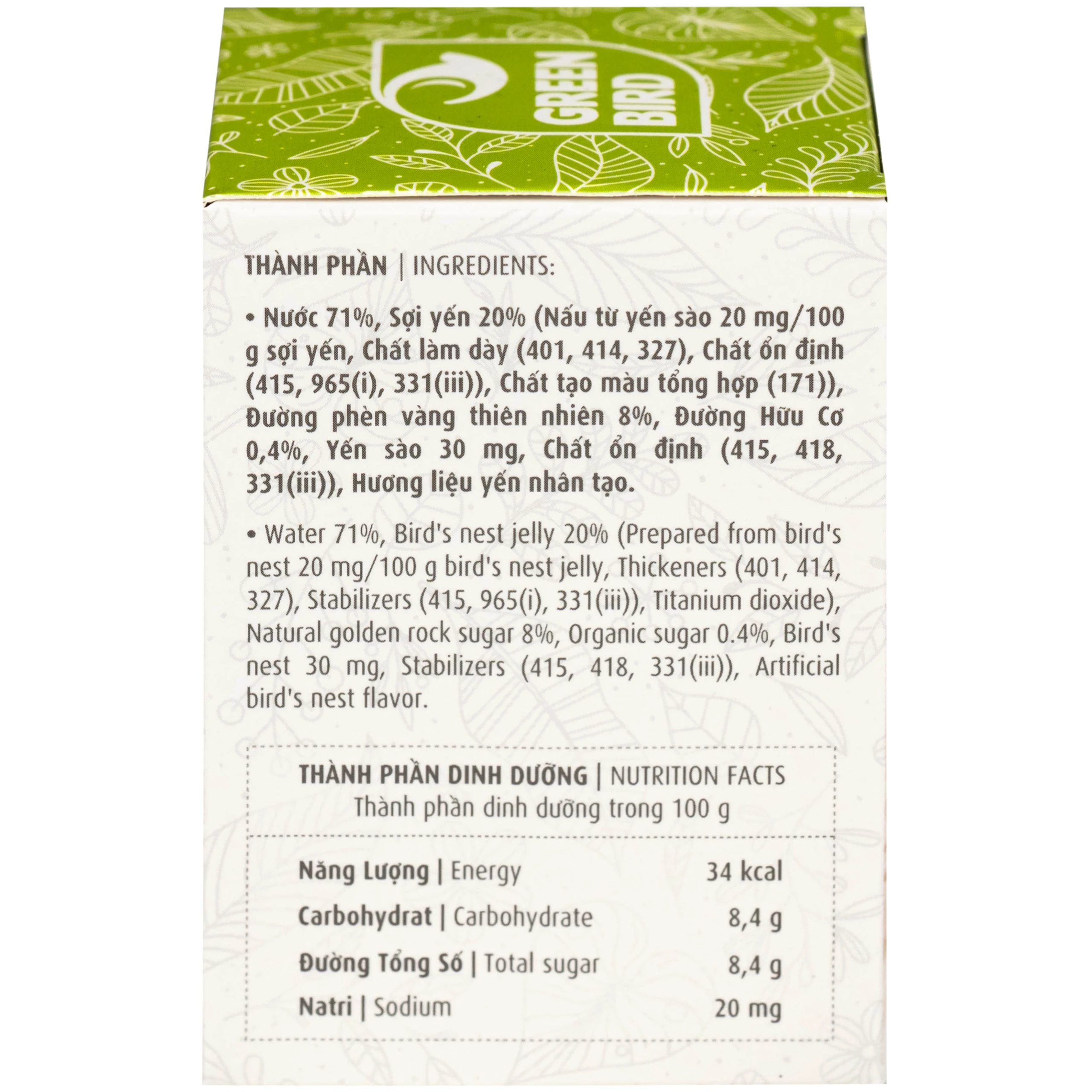 Nước Yến Sào Chưng Đường Phèn Greenbird (hũ 72g)