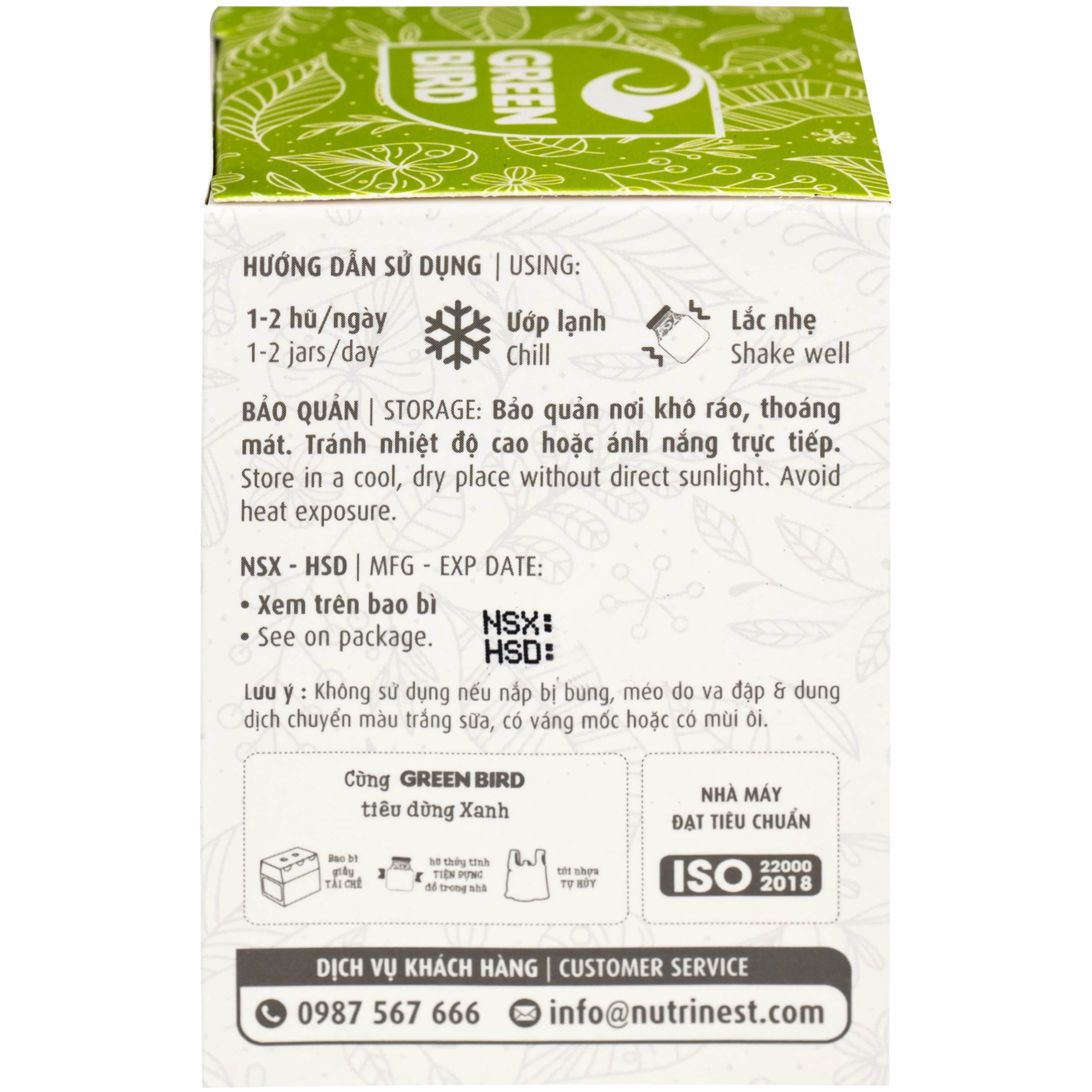 Nước Yến Sào Chưng Đường Phèn Greenbird (hũ 72g)