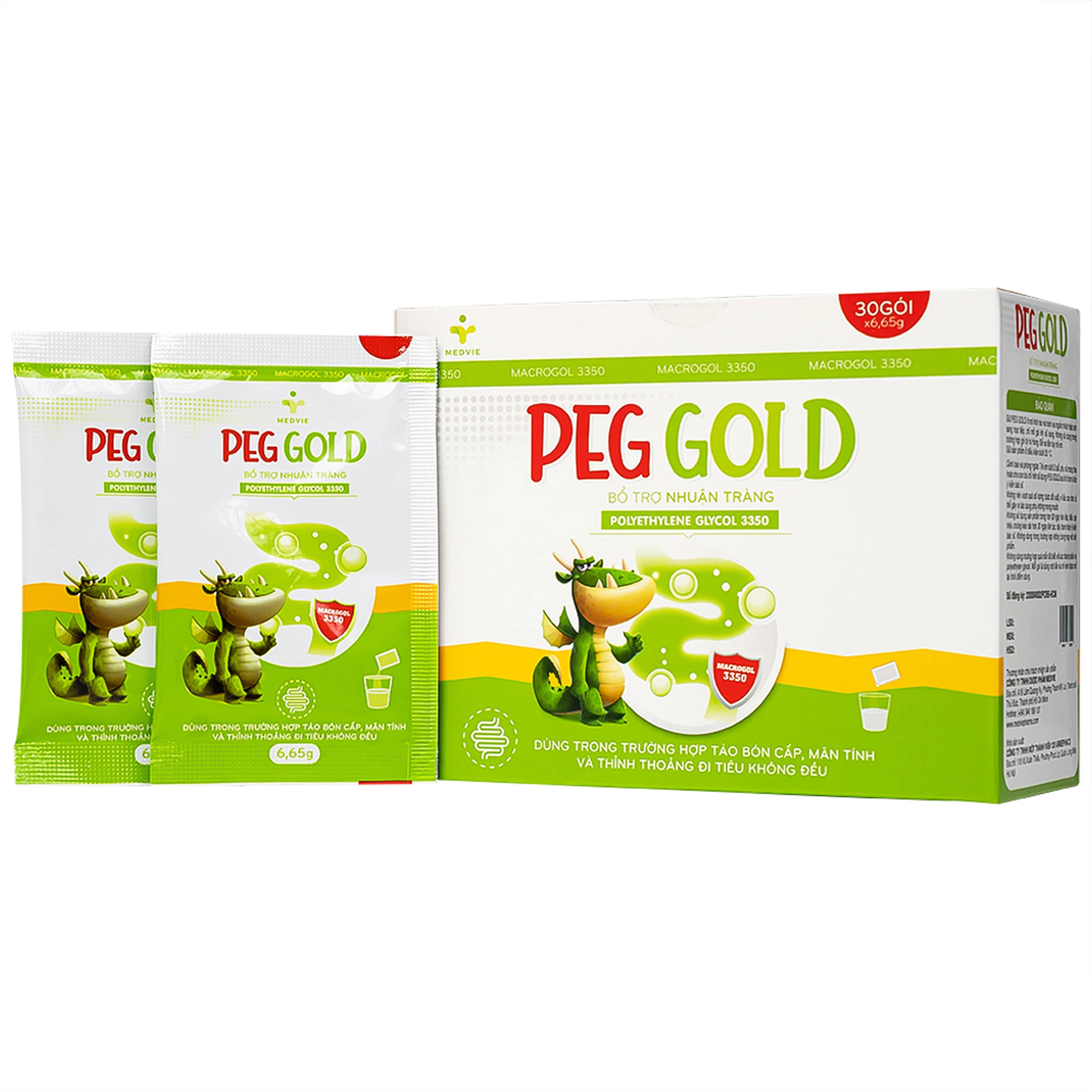 Bột nhuận tràng Peg Gold Medvie (30 gói x 6.65g) cải thiện tình trạng táo bón cho trẻ từ 6 tháng tuổi