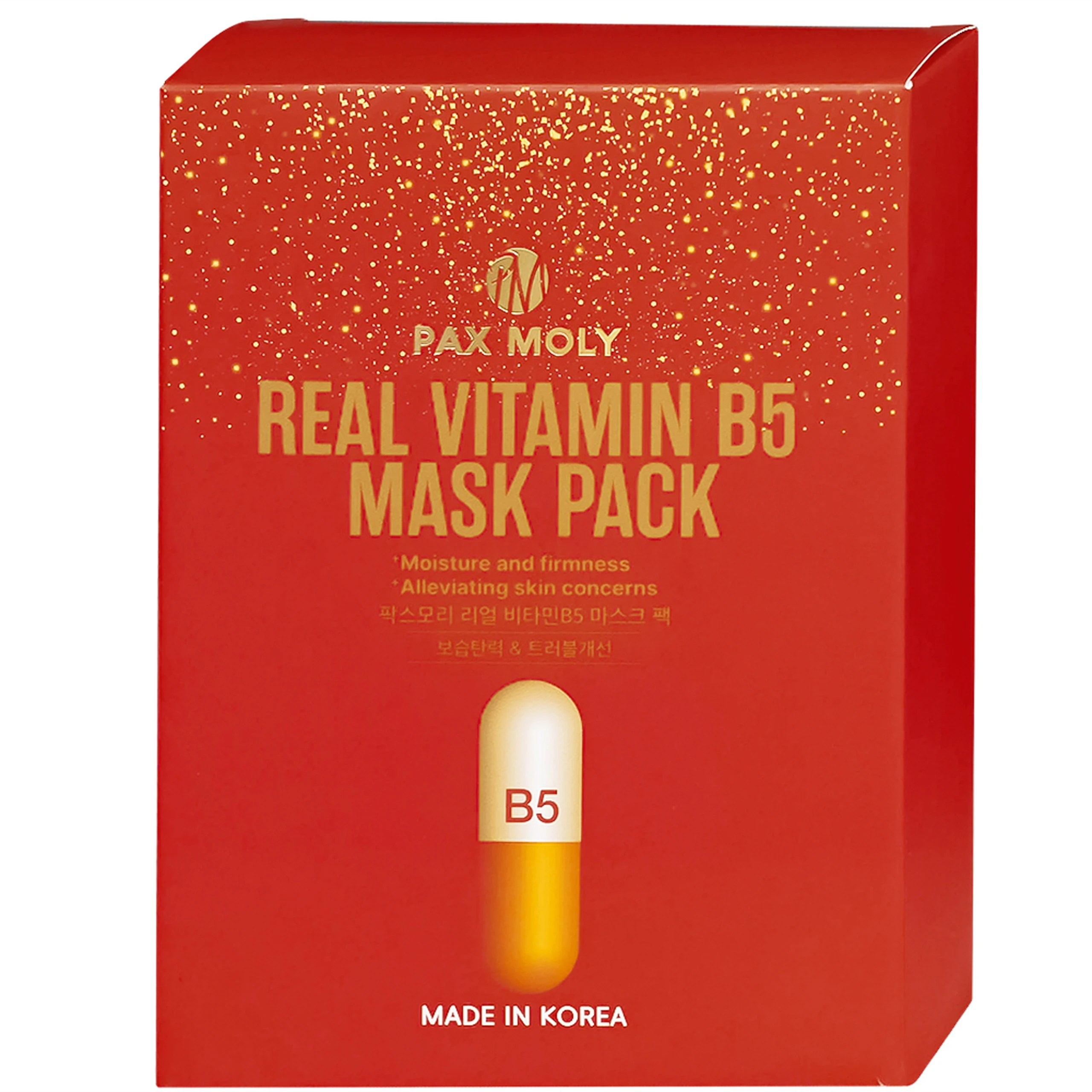 Mặt nạ dưỡng ẩm Pax Moly Real Vitamin B5 Mask Pack 10 miếng (red)