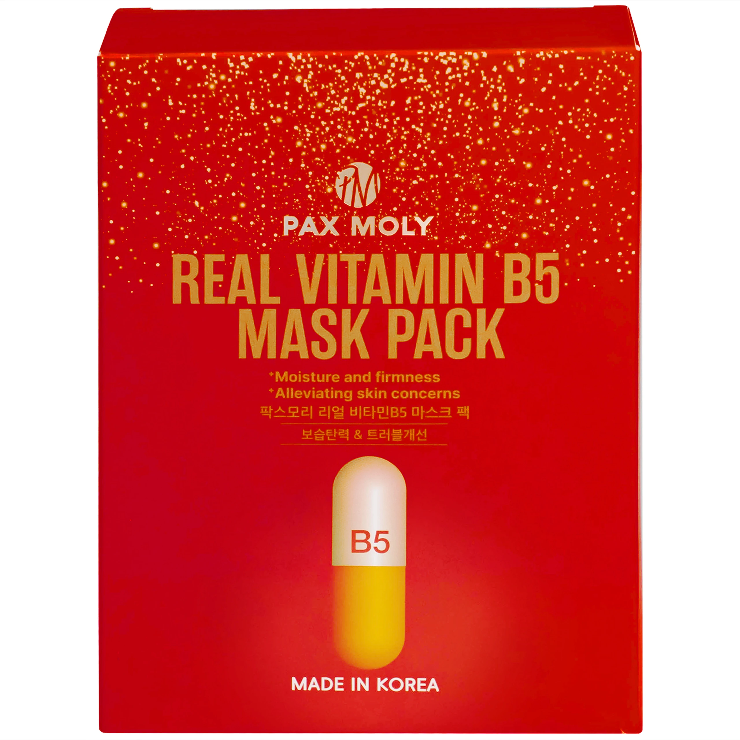 Mặt nạ dưỡng ẩm Pax Moly Real Vitamin B5 Mask Pack 10 miếng (red)