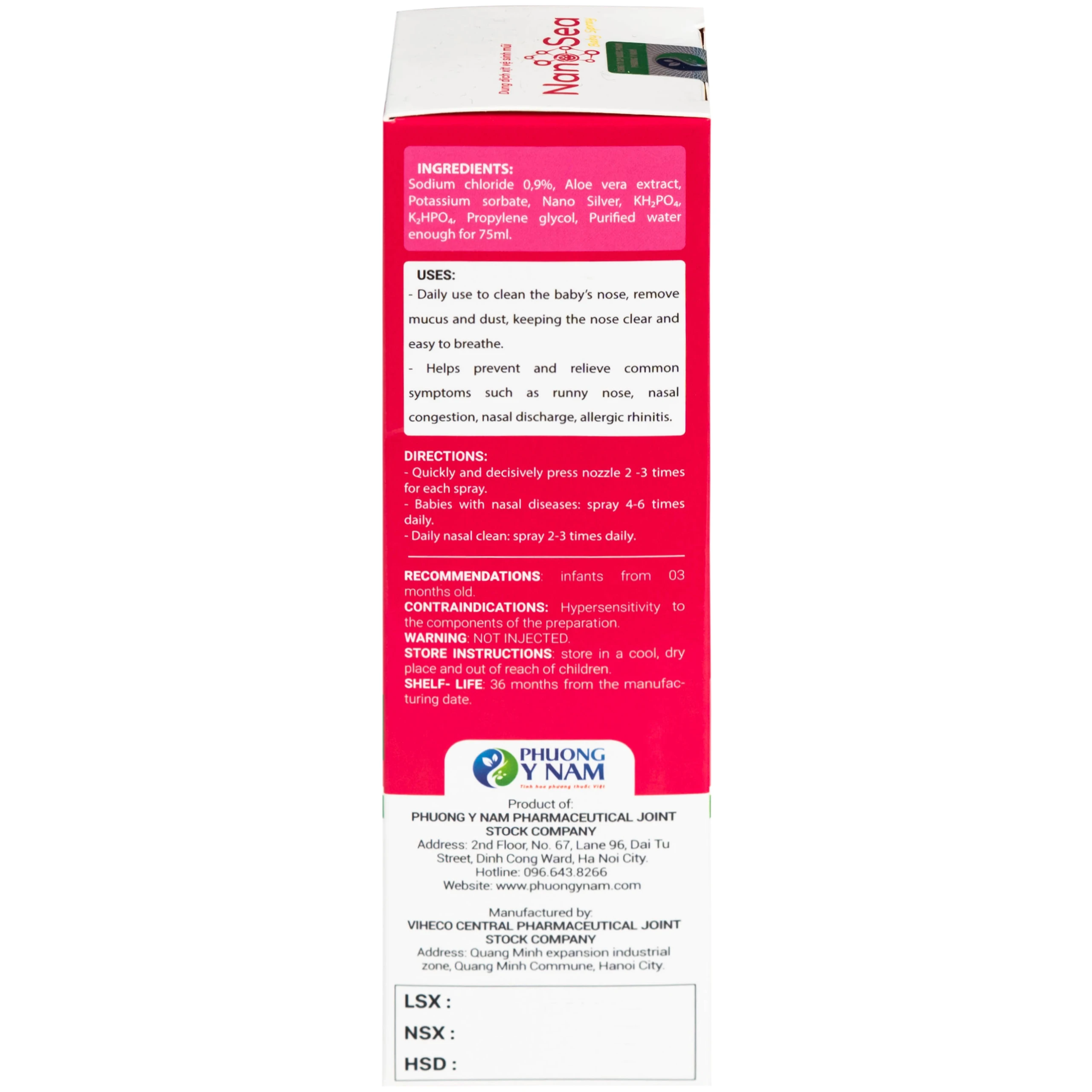 Xịt mũi muối biển Nano Sea Baby Spray trẻ em 75ml giúp làm sạch, ngừa sổ mũi
