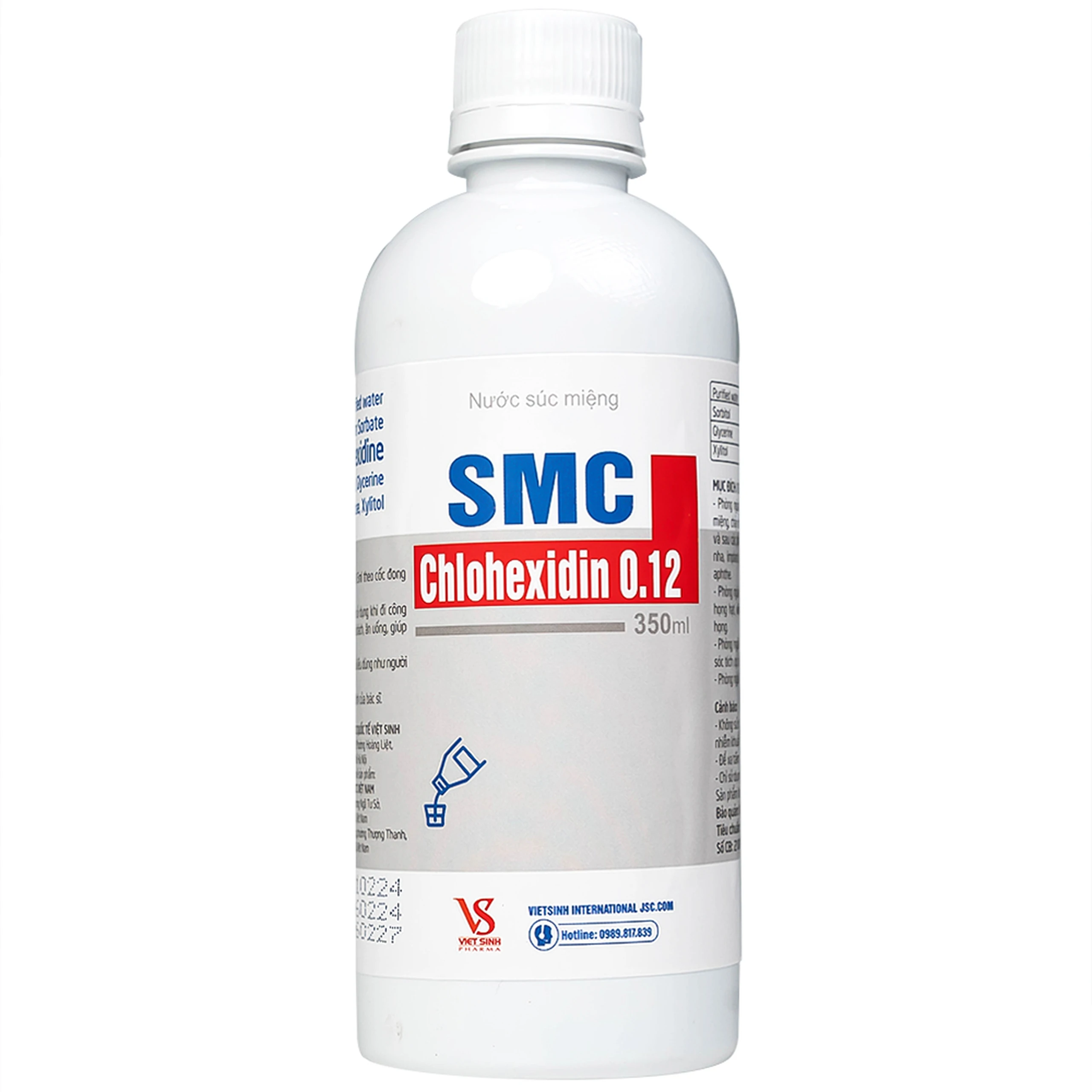 Nước súc miệng SMC chlohexidin 0.12 Việt Sinh Pharma phòng ngừa và điều trị viêm nướu, viêm nha chu