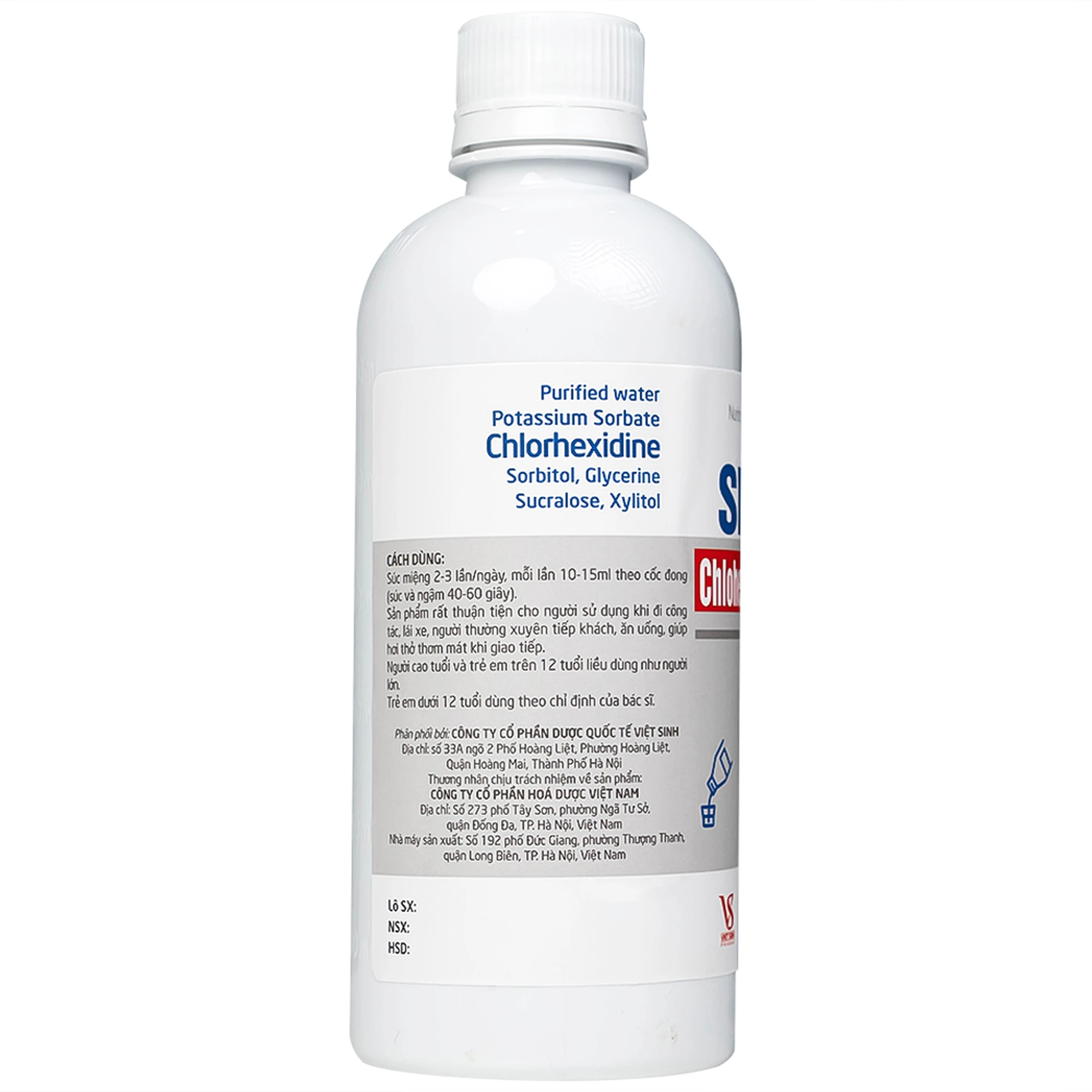 Nước súc miệng SMC chlohexidin 0.12 Việt Sinh Pharma phòng ngừa và điều trị viêm nướu, viêm nha chu