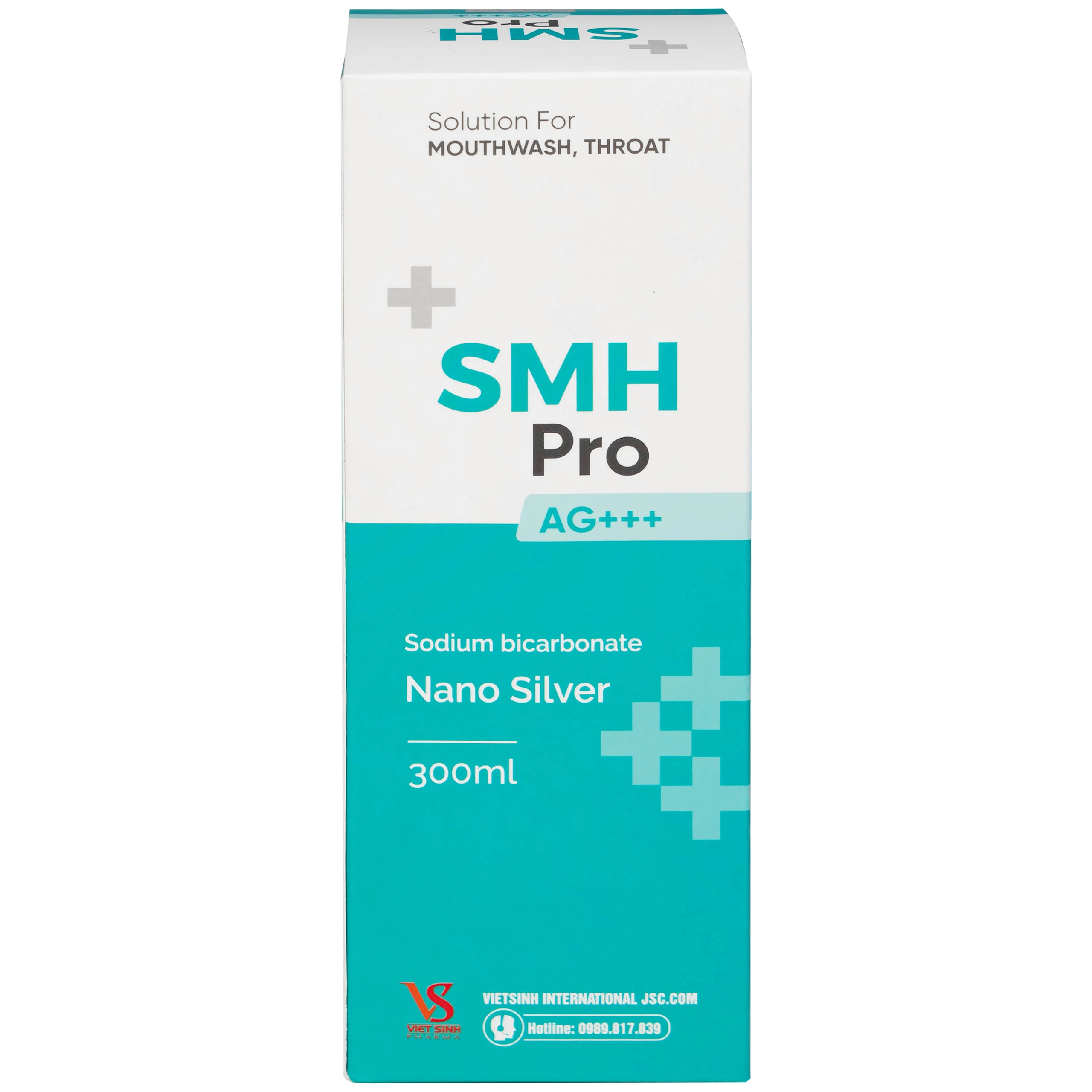 Nước súc miệng SMH Pro AG+++ 300ml Việt Sinh giúp vệ sinh răng, miệng, ngăn ngừa hôi miệng