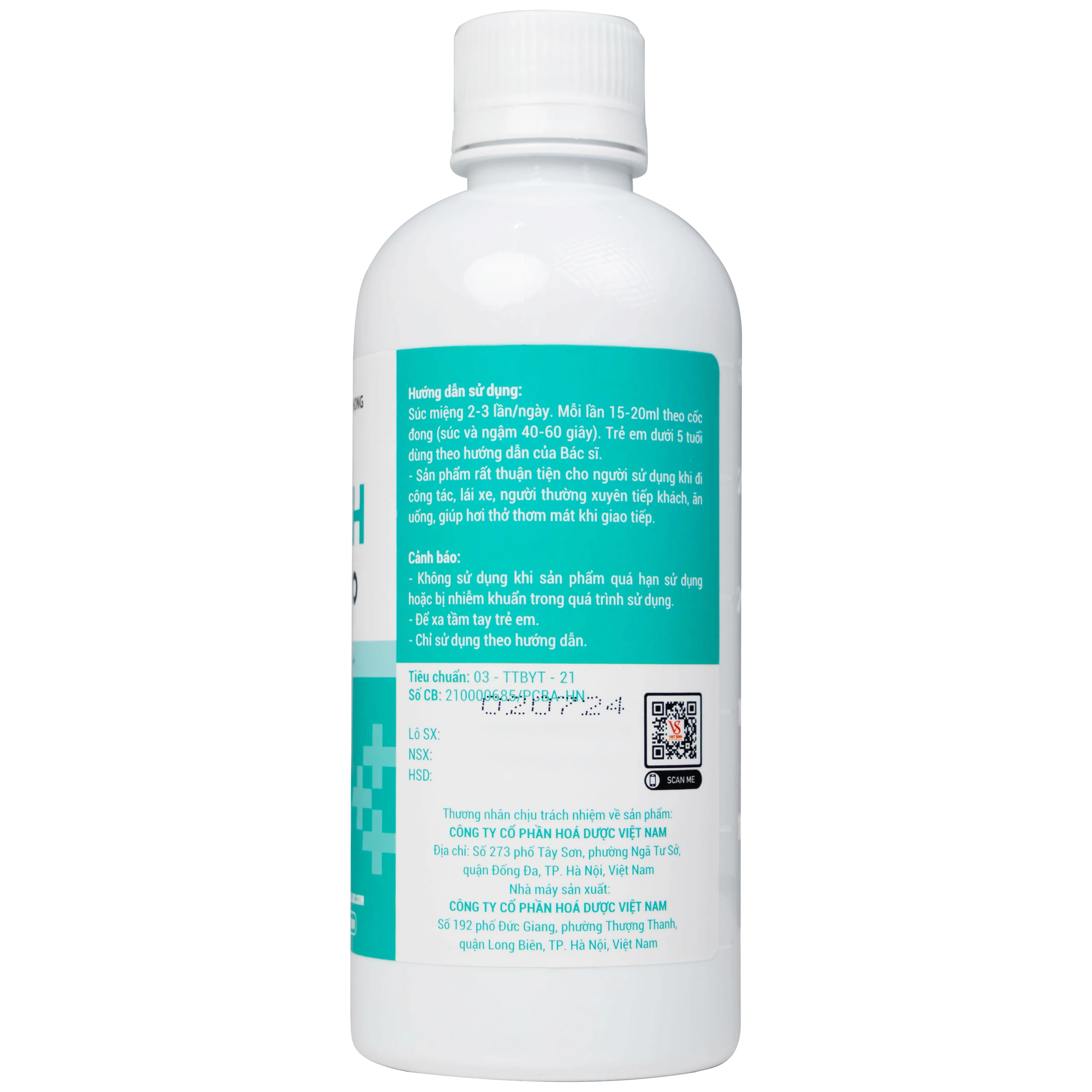 Nước súc miệng SMH Pro AG+++ 300ml Việt Sinh giúp vệ sinh răng, miệng, ngăn ngừa hôi miệng