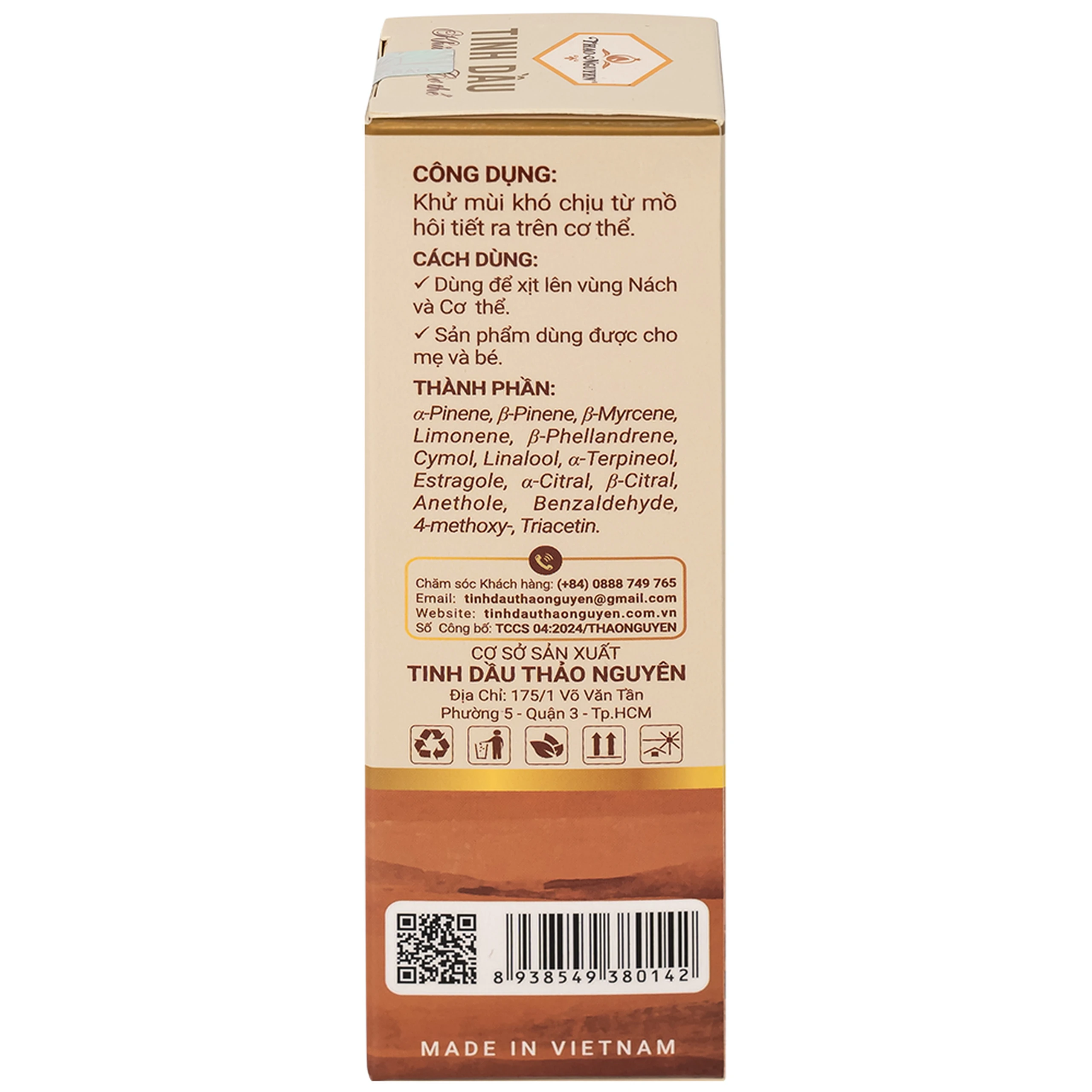 Tinh dầu khử mùi cơ thể Thảo Nguyên giúp cân bằng độ ẩm cho da (50ml)