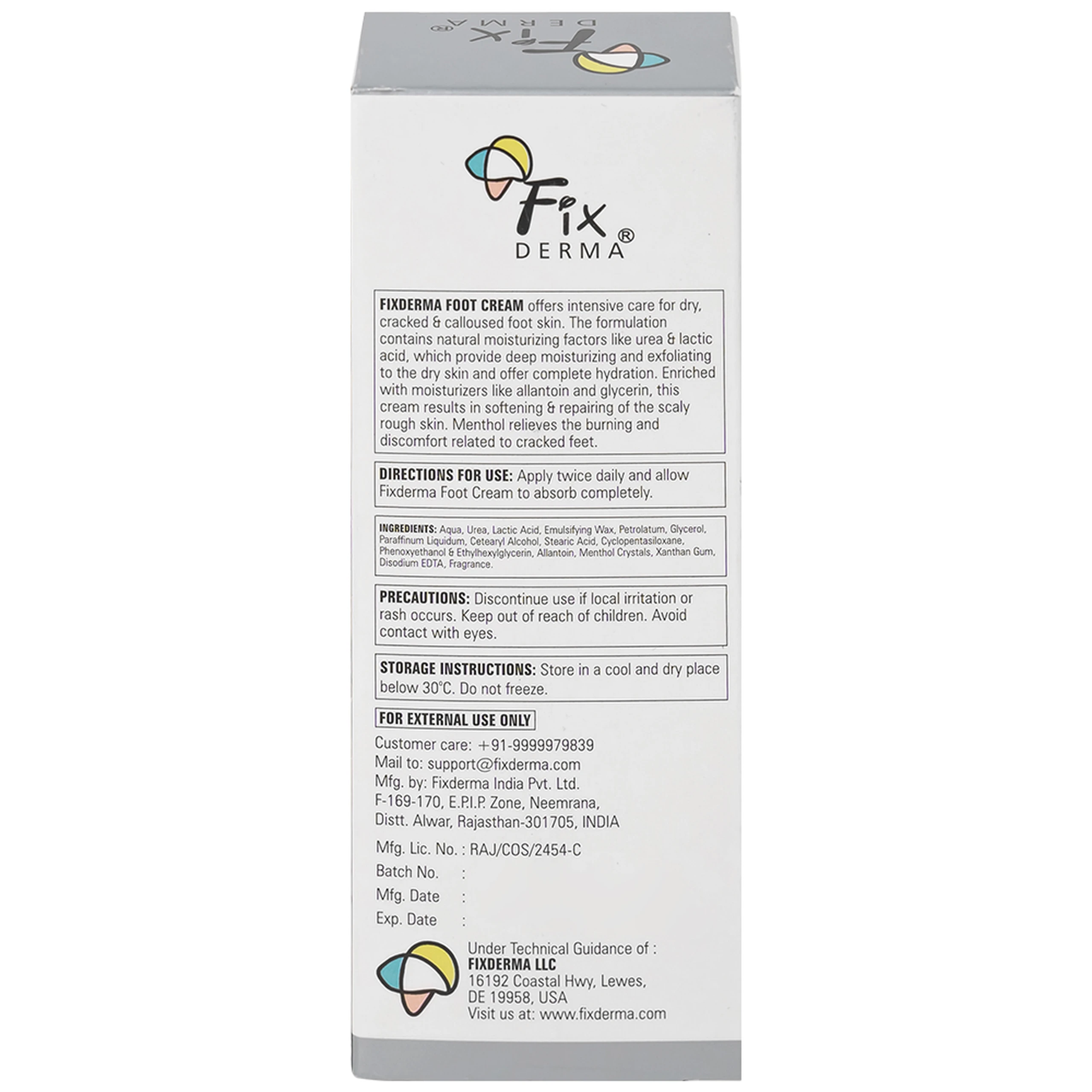 Kem bôi làm mềm gót chân Fixderma Foot Cream 60g