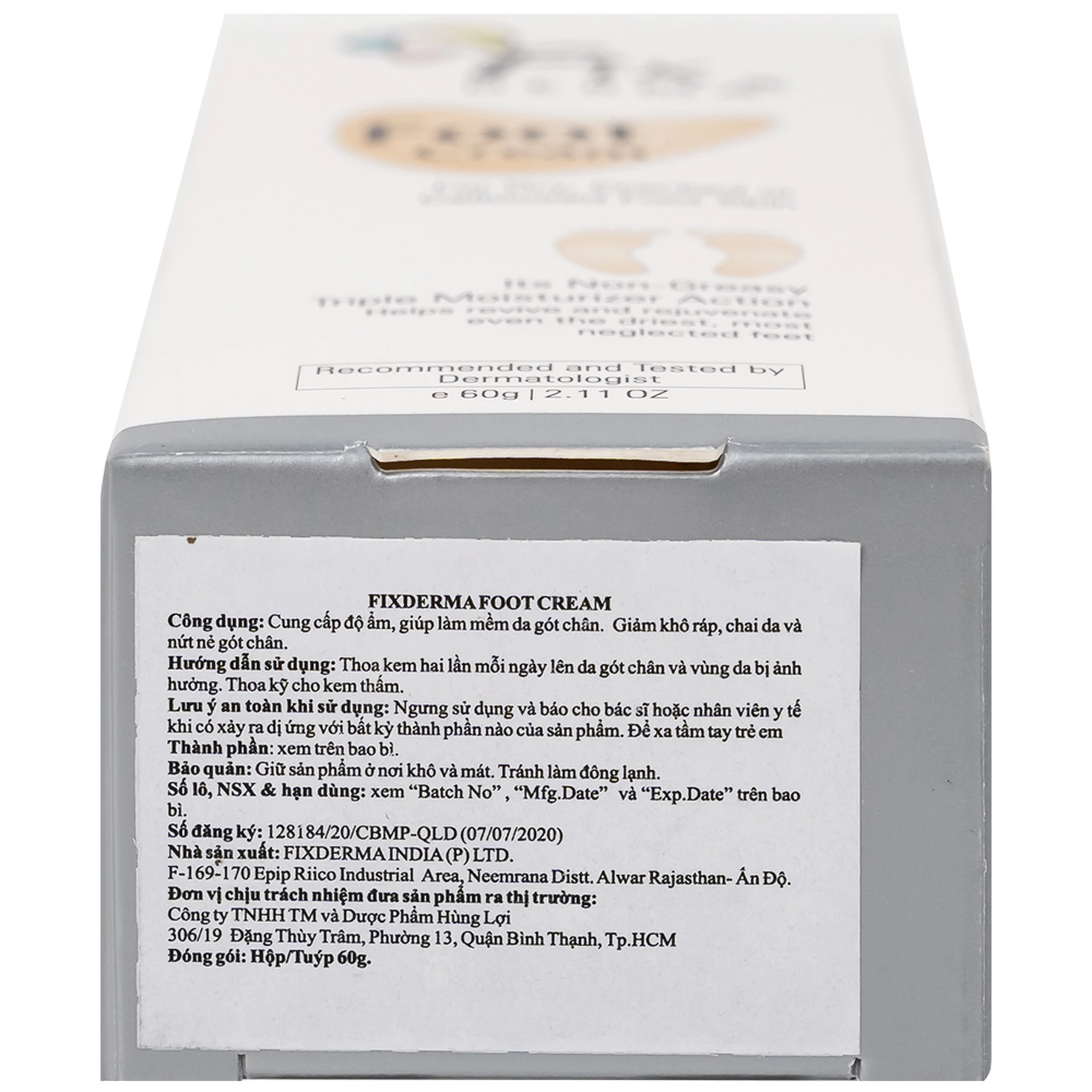 Kem bôi làm mềm gót chân Fixderma Foot Cream 60g