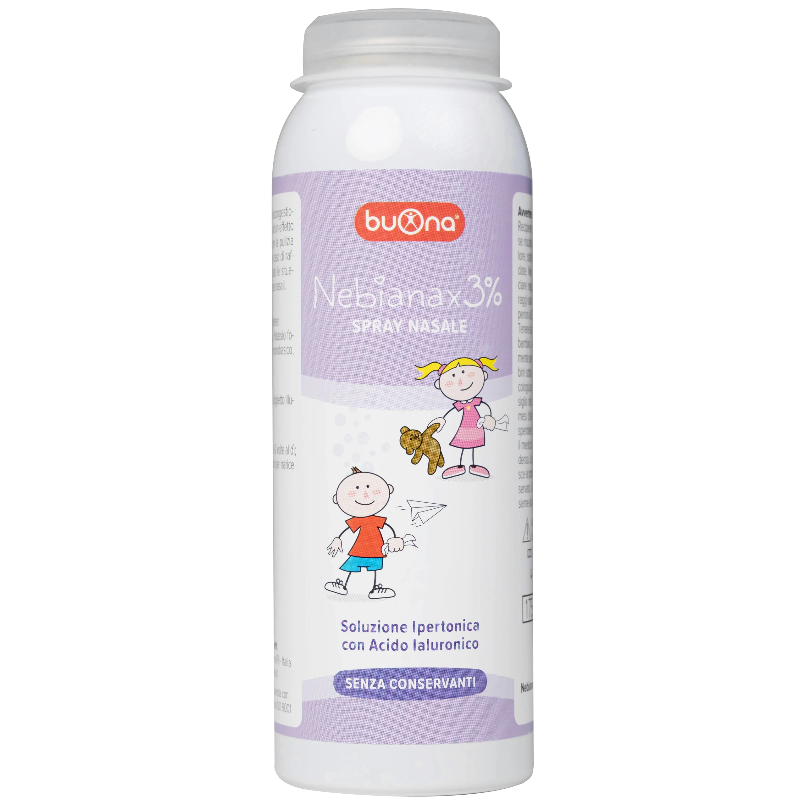 Xịt mũi Buona Nebianax 3% 100ml giúp làm sạch đường mũi, kháng khuẩn, giảm viêm