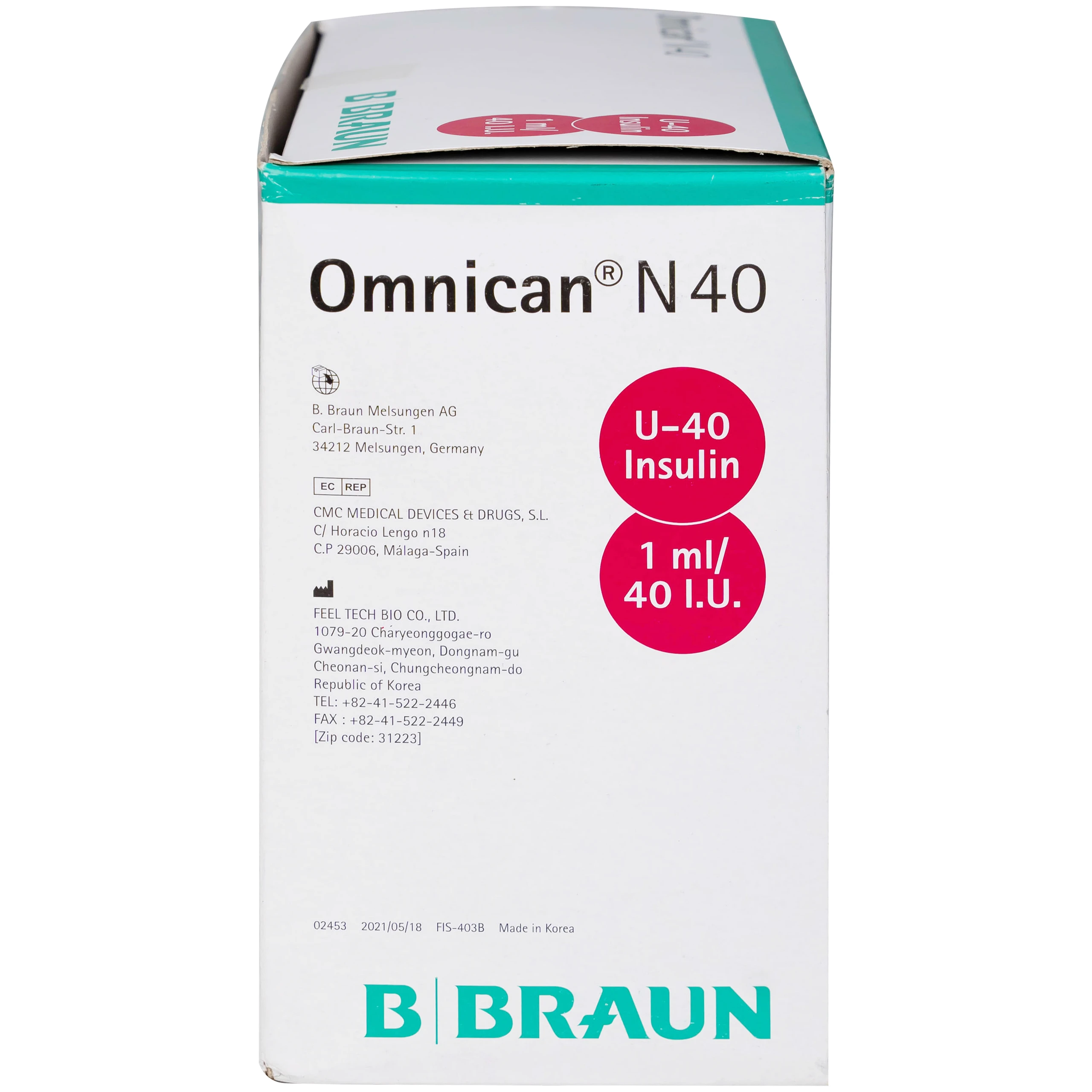 Bơm tiêm tiểu đường Omnican N40 B.Braun (100 cái)