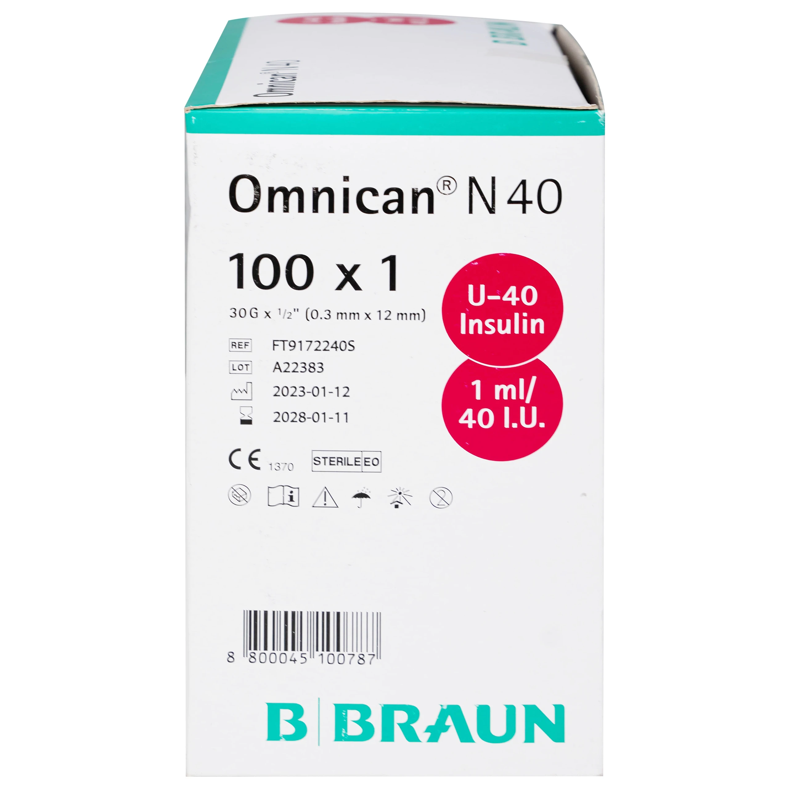 Bơm tiêm tiểu đường Omnican N40 B.Braun (100 cái)